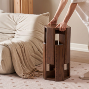 Solidwood Hemura 2-in-1 Stools, Walnut Oak