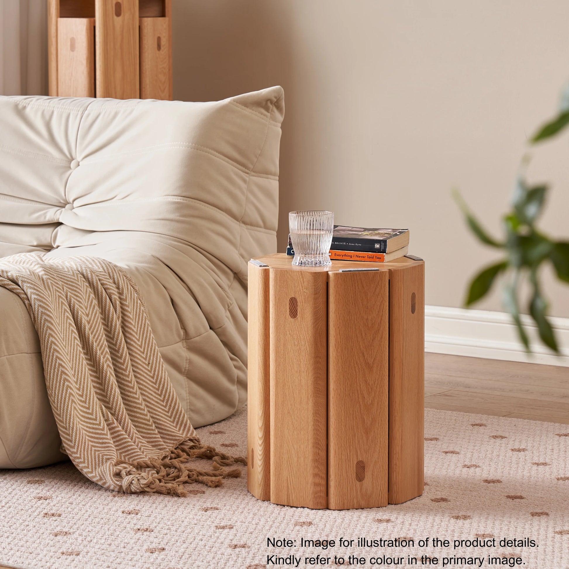 Solidwood Hemura 2-in-1 Stools, Walnut Oak