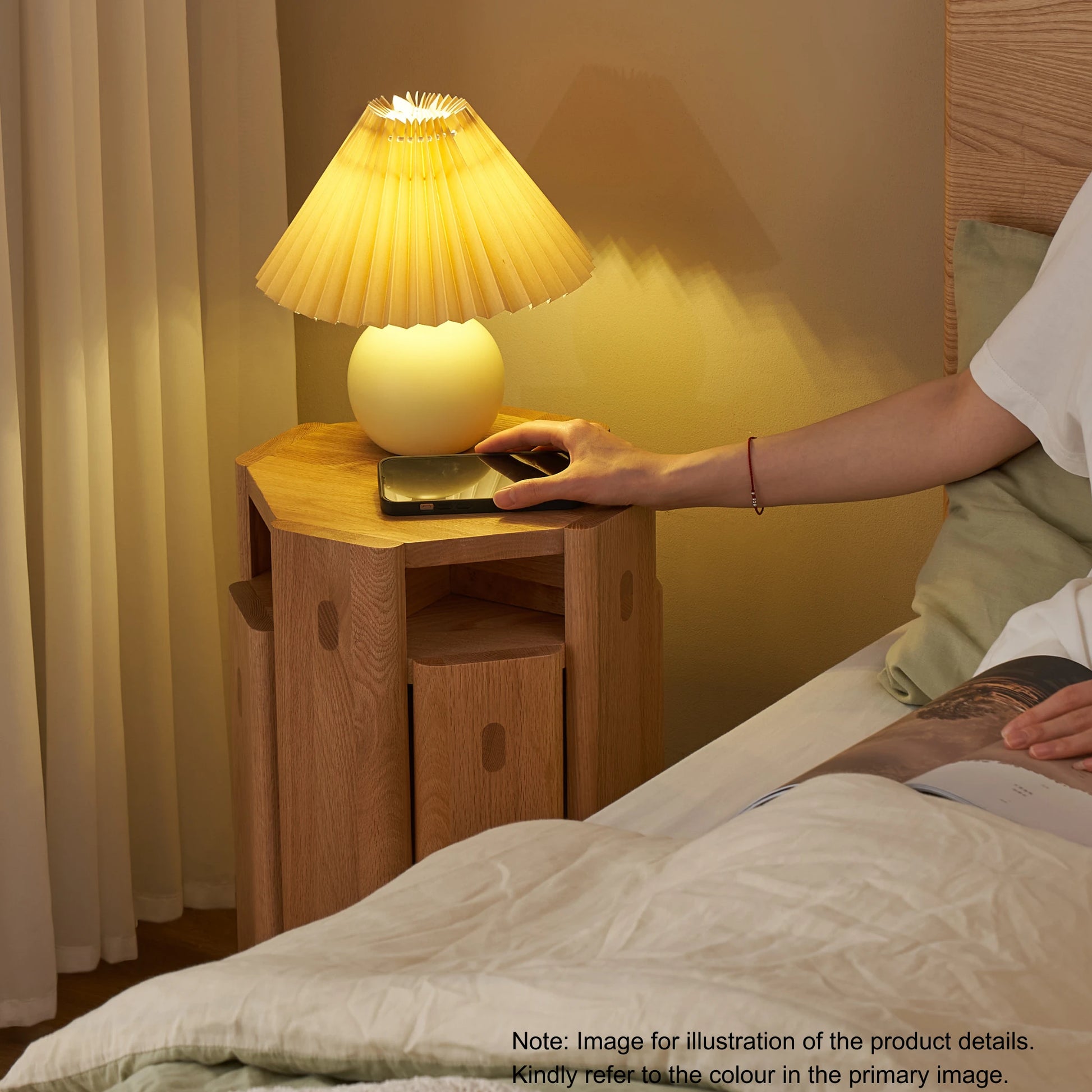 Solidwood Hemura 2-in-1 Stools, Walnut Oak