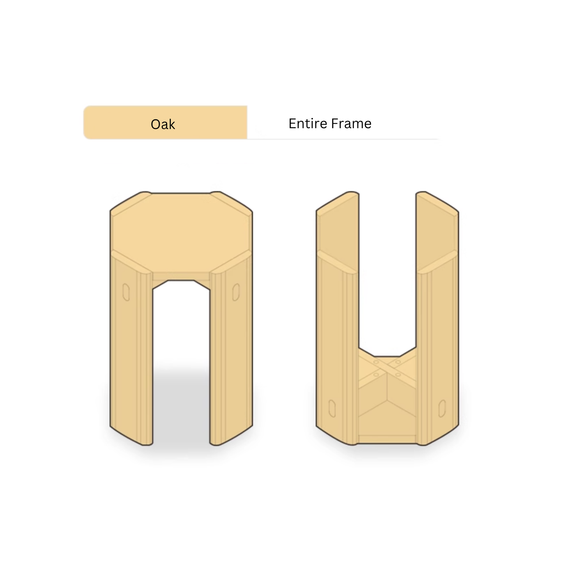 Solidwood Hemura 2-in-1 Stools, Walnut Oak