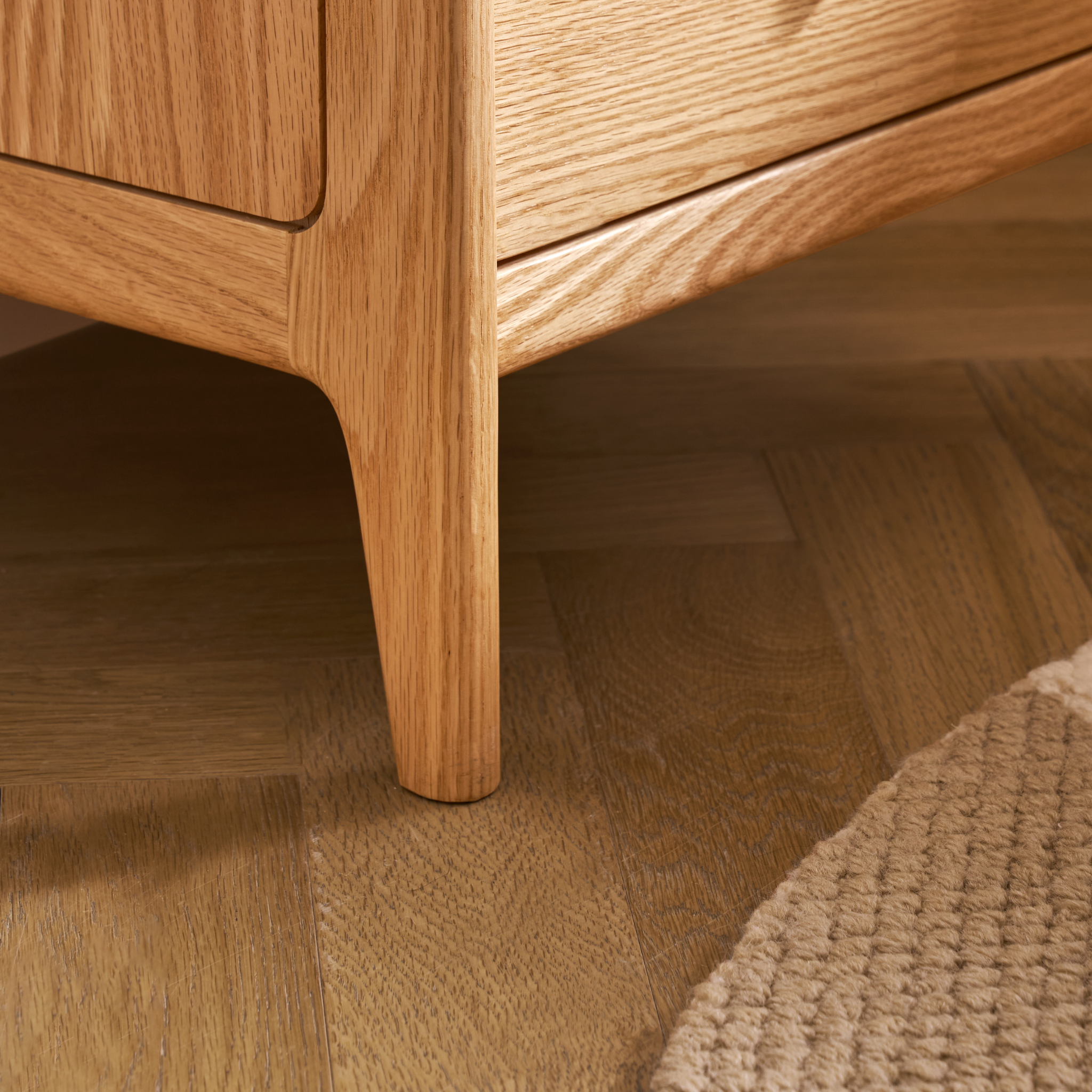 Solidwood Hemura Bedside Table, Oak