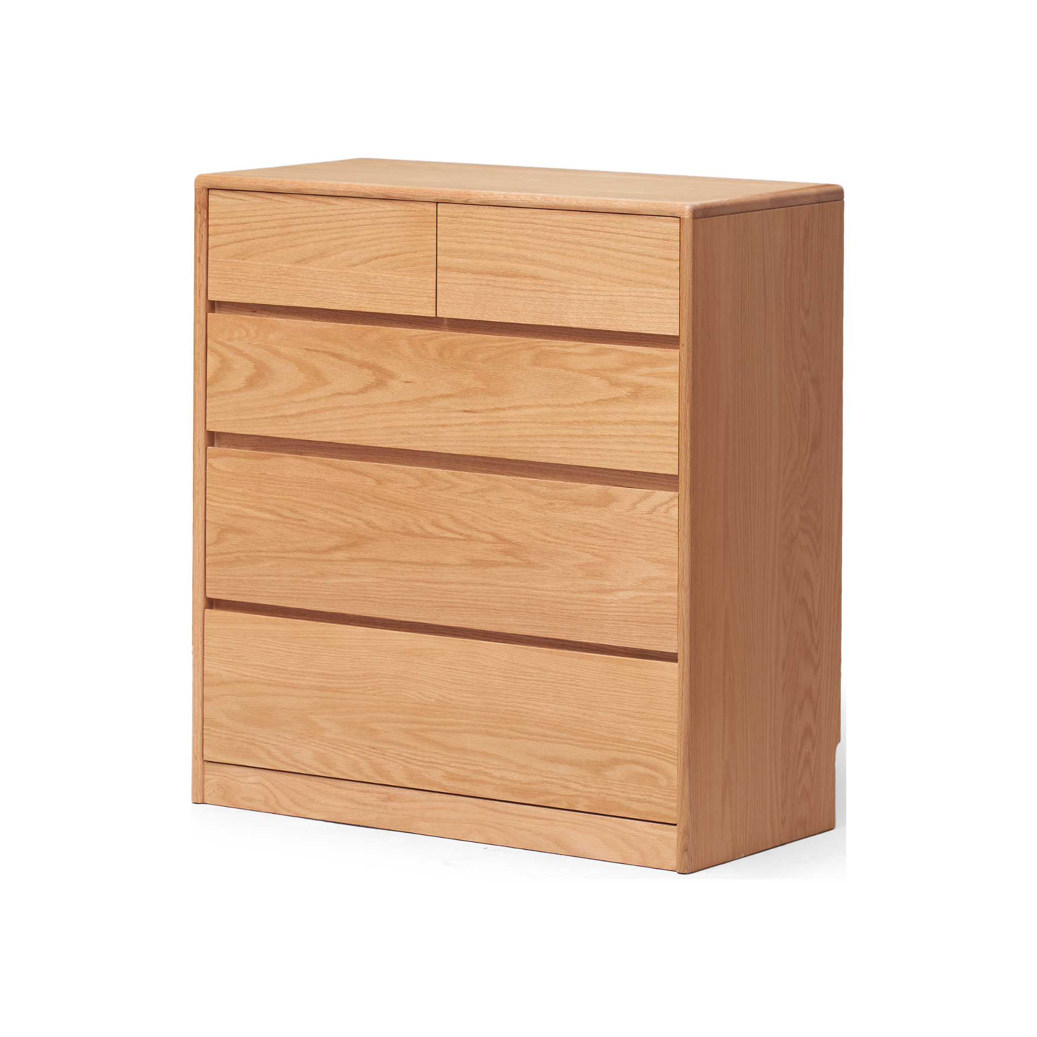 Solidwood Hemura Chest of 5 Drawers, Oak