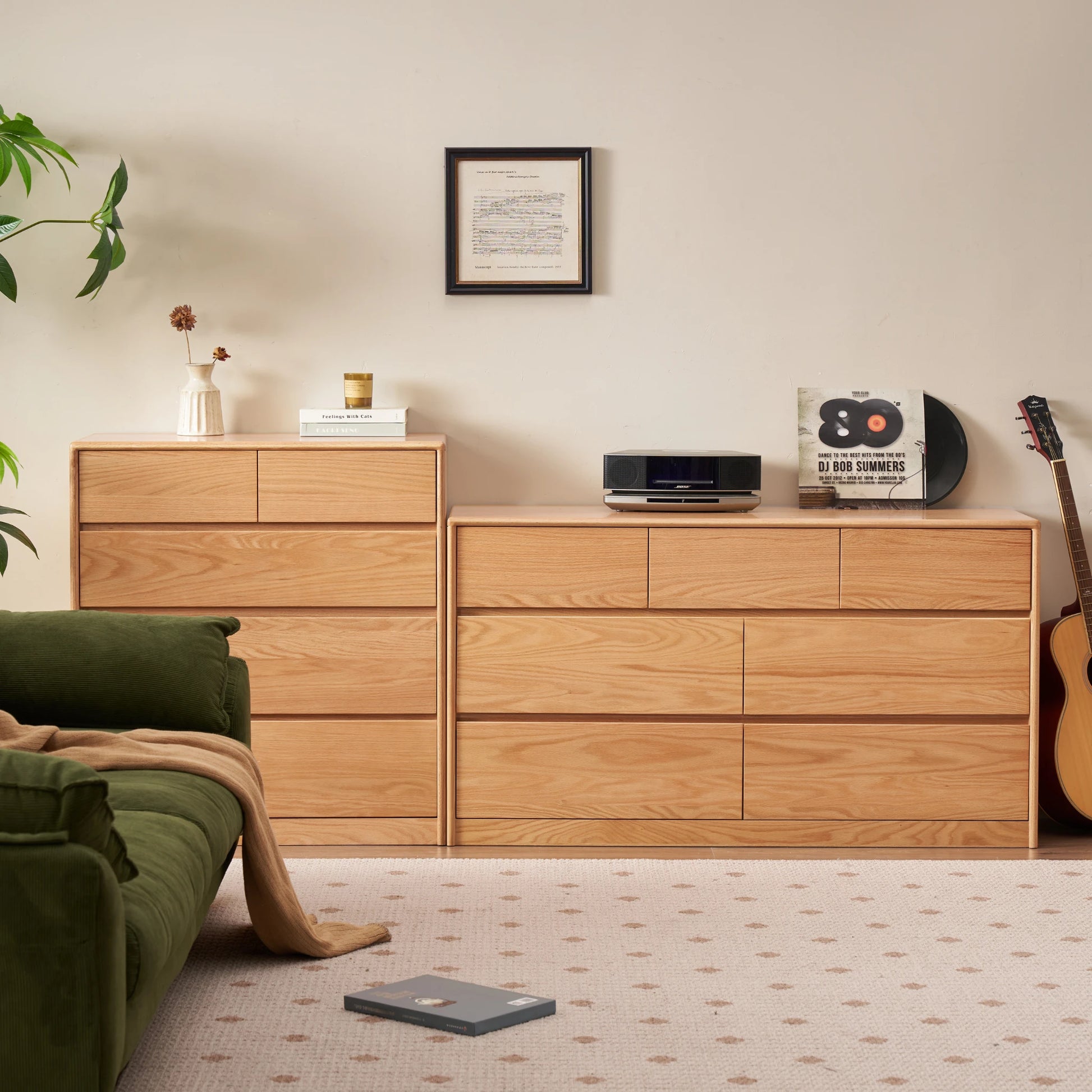 Solidwood Hemura Chest of 7 Drawers, Oak