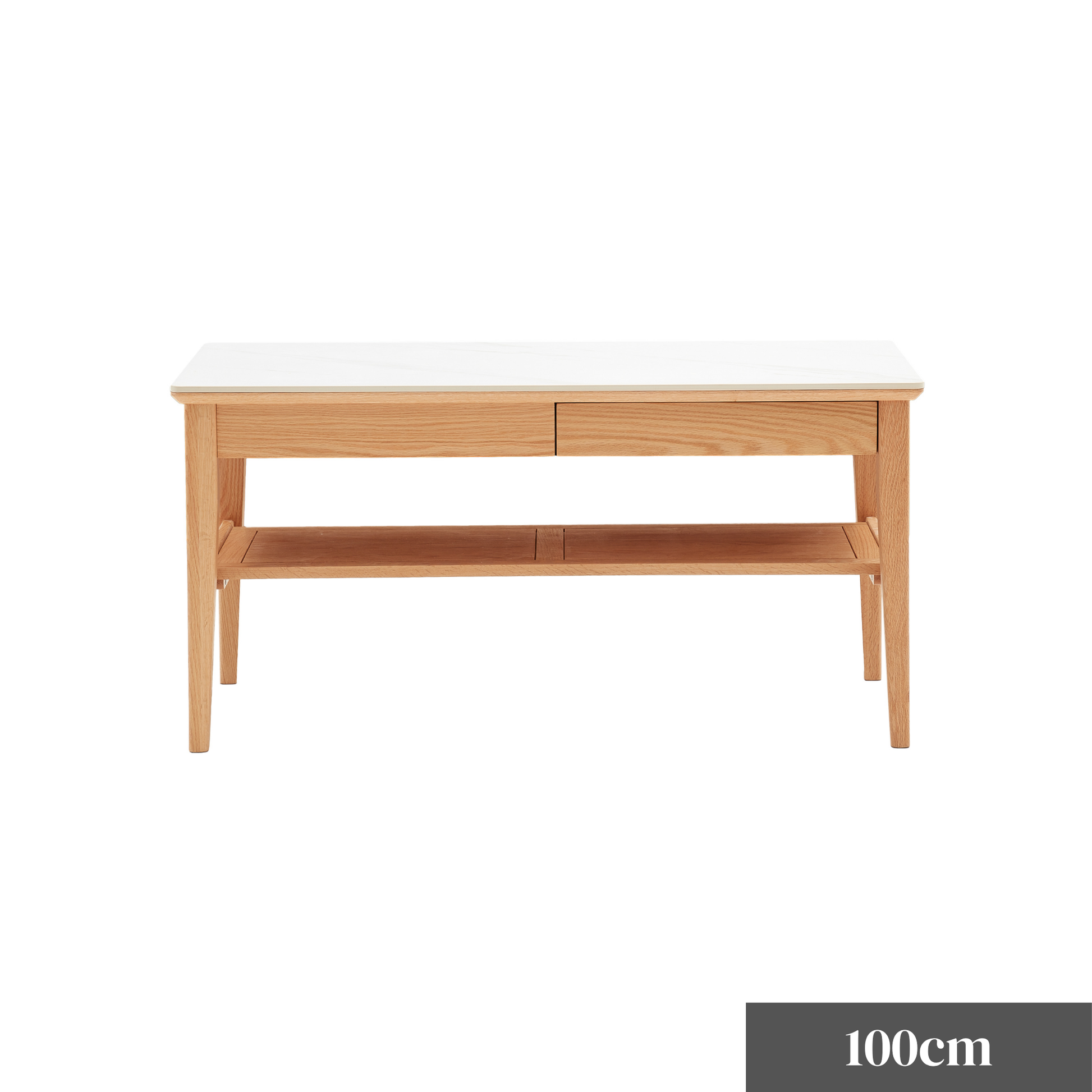 Solidwood Hemura Coffee Table with Sintered Stone Top, 100cm