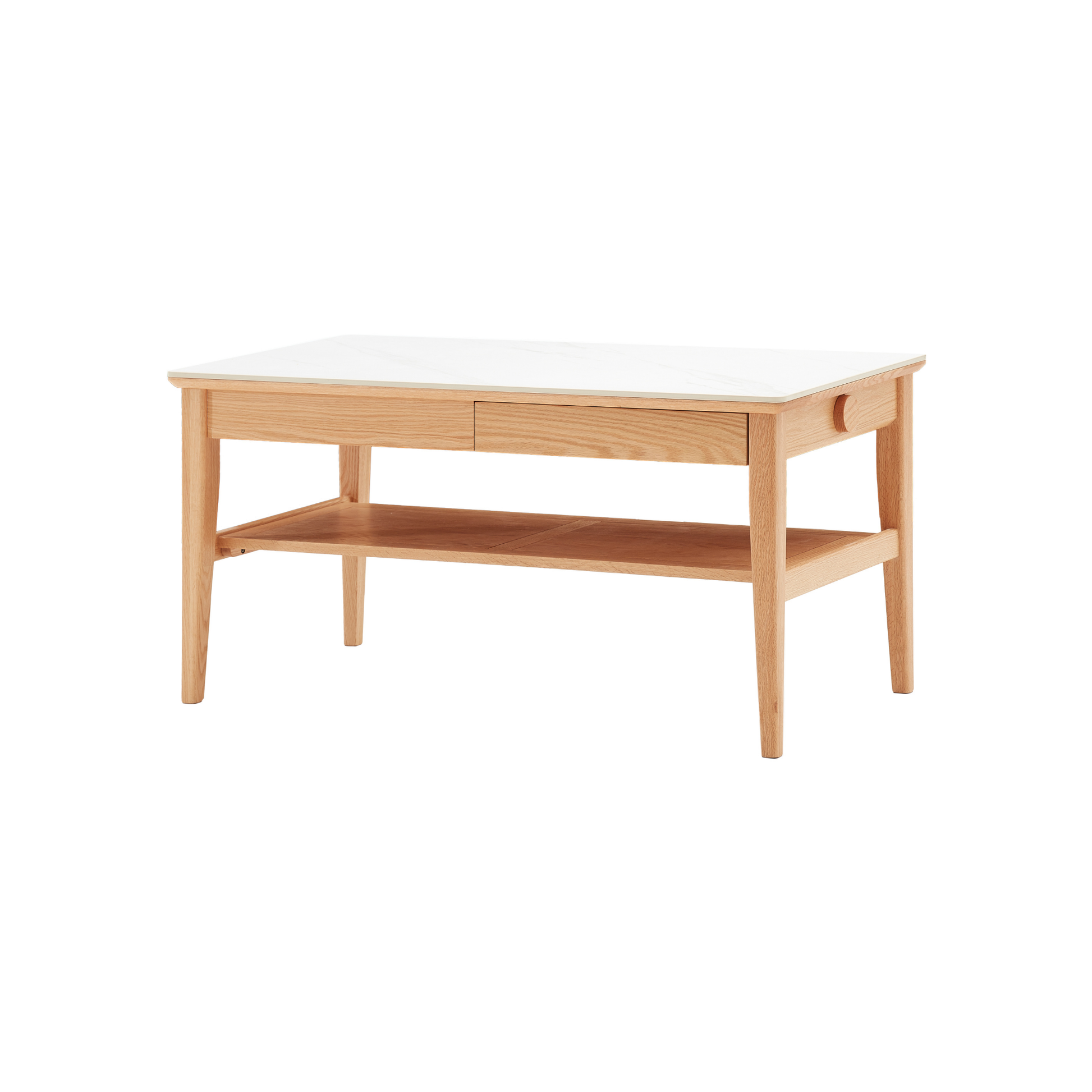 Solidwood Hemura Coffee Table with Sintered Stone Top, 100cm