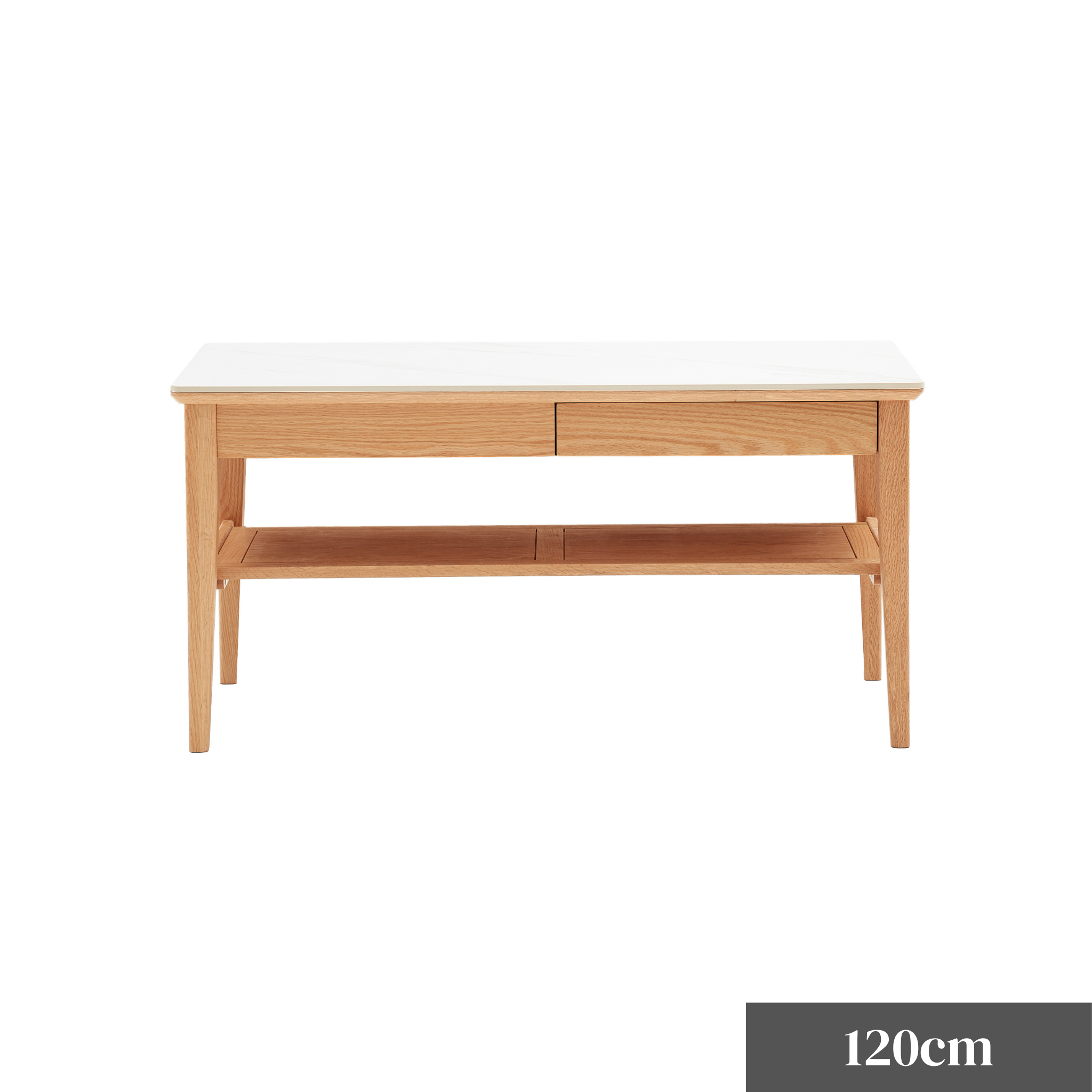 Solidwood Hemura Coffee Table with Sintered Stone Top, 120cm