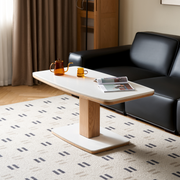 Solidwood Hemura Height-Adjustable Coffee Table with Sintered Stone Top