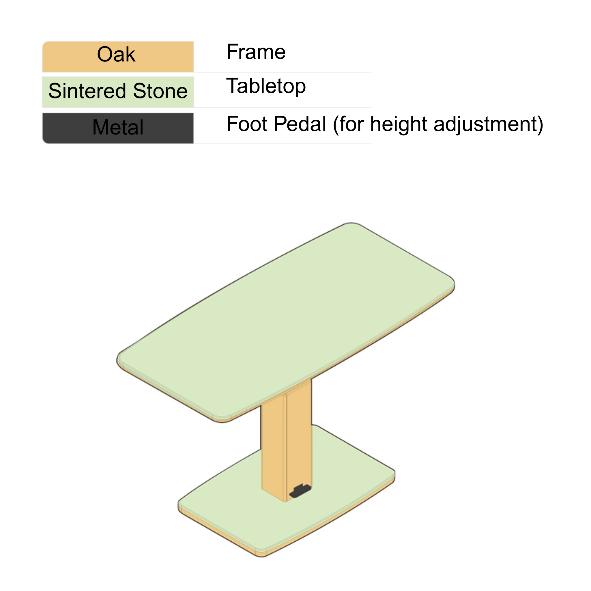 Solidwood Hemura Height-Adjustable Coffee Table with Sintered Stone Top