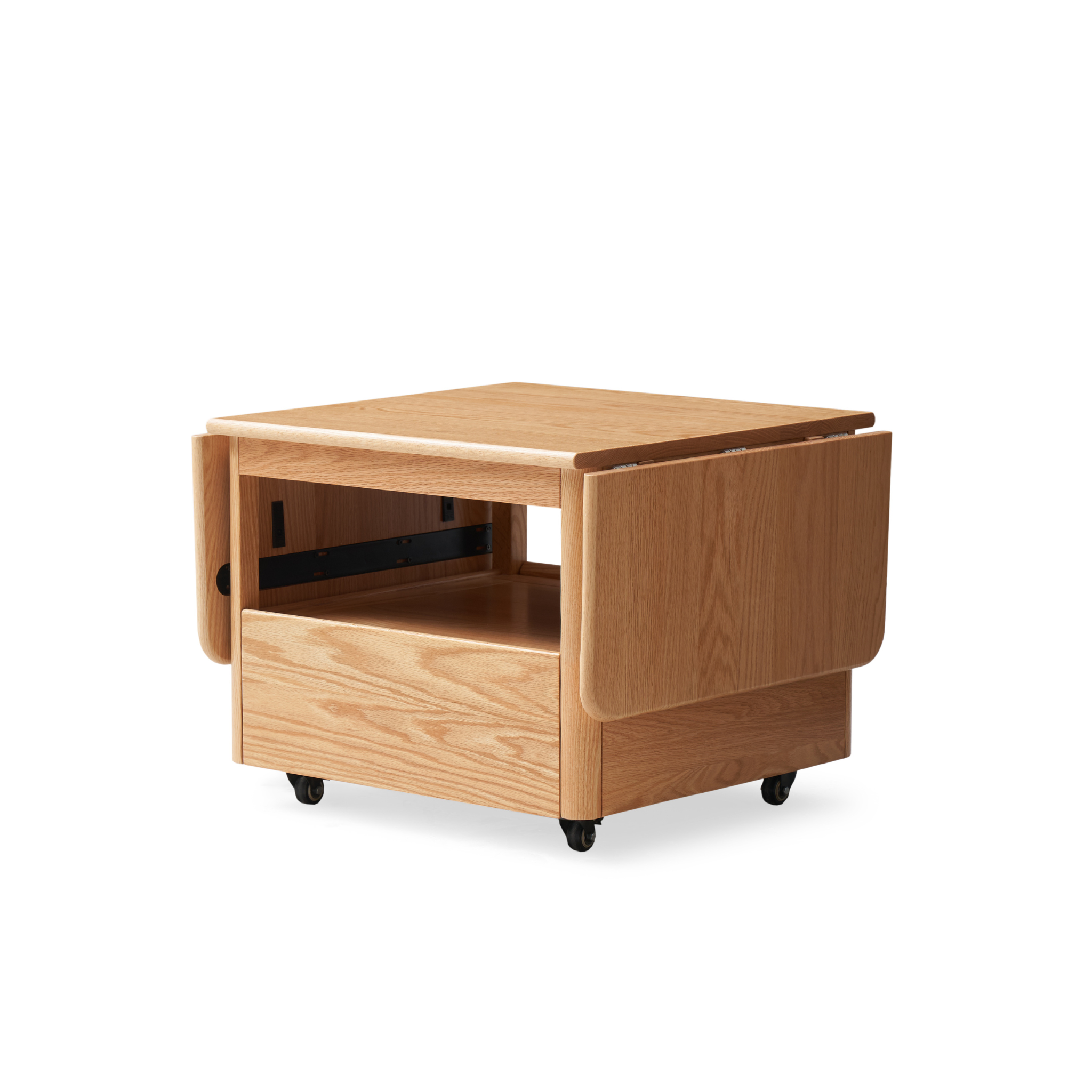 Solidwood Hemura Extendable Coffee Table on Castors, Oak