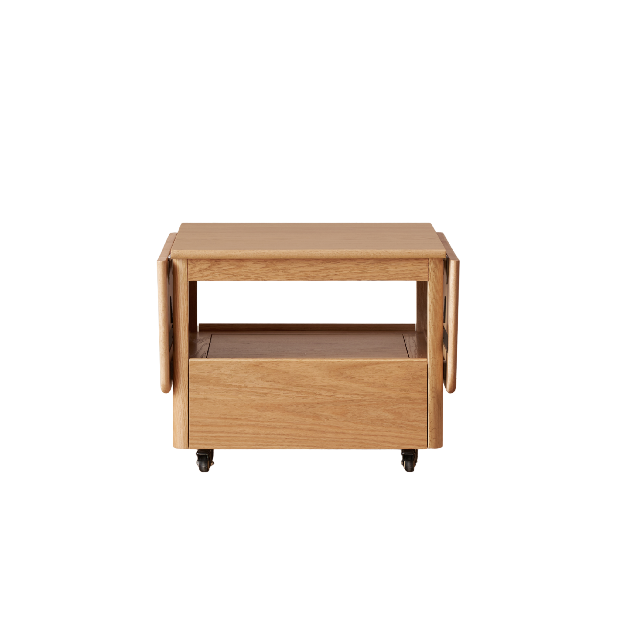 Solidwood Hemura Extendable Coffee Table on Castors, Oak