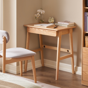 Solidwood Hemura Office Desk with 1 Drawer, Oak, 70cm