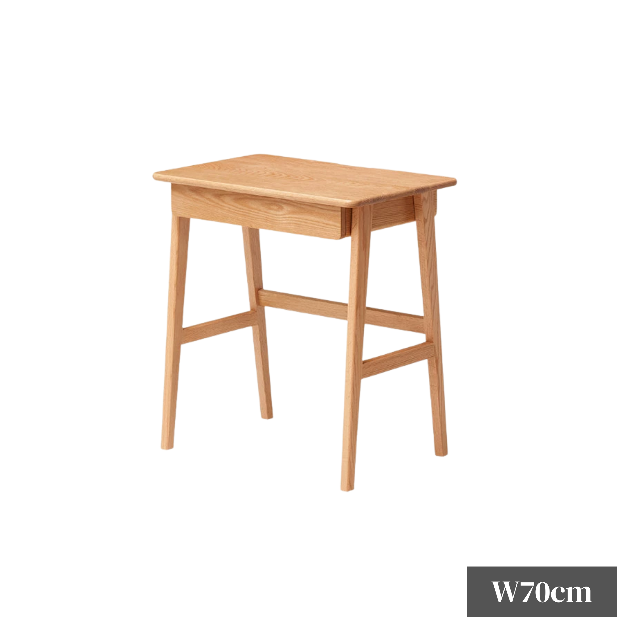 Solidwood Hemura Office Desk with 1 Drawer, Oak, 70cm