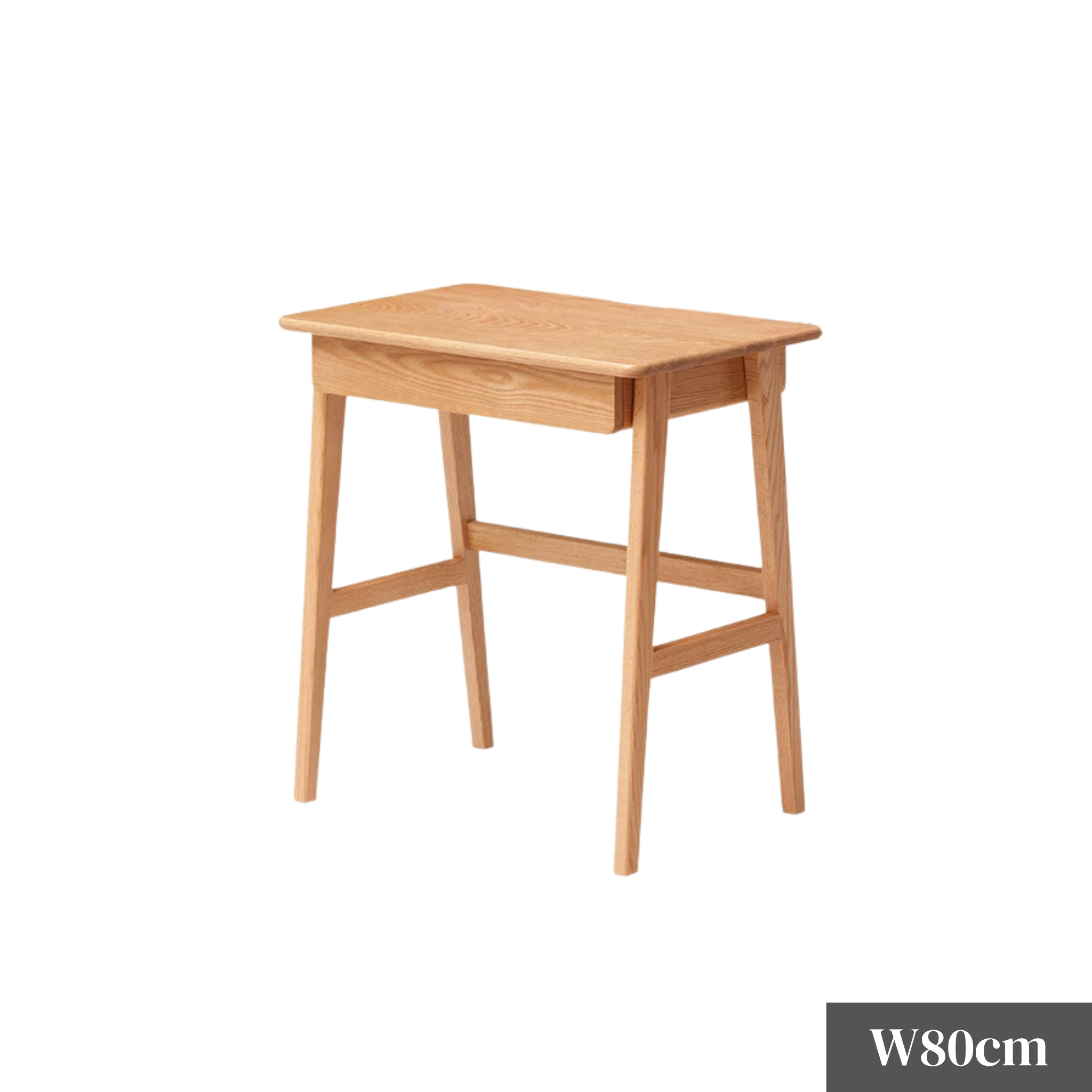 Solidwood Hemura Office Desk with 1 Drawer, Oak, 80cm