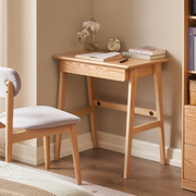 Solidwood Hemura Office Desk with 1 Drawer, Oak, 90cm