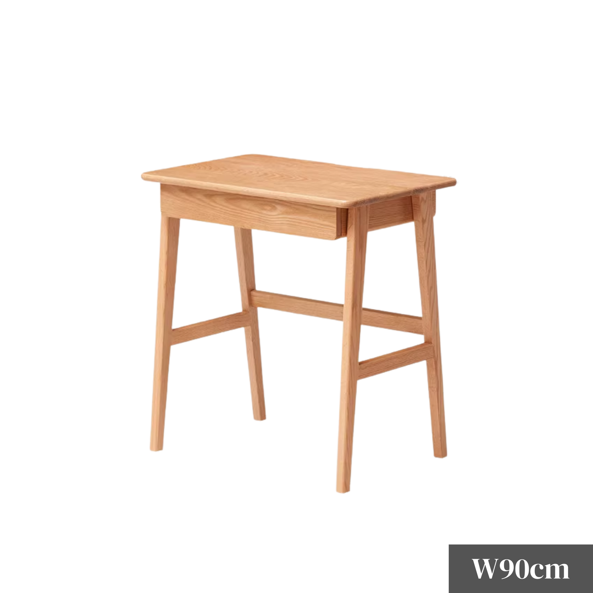 Solidwood Hemura Office Desk with 1 Drawer, Oak, 90cm