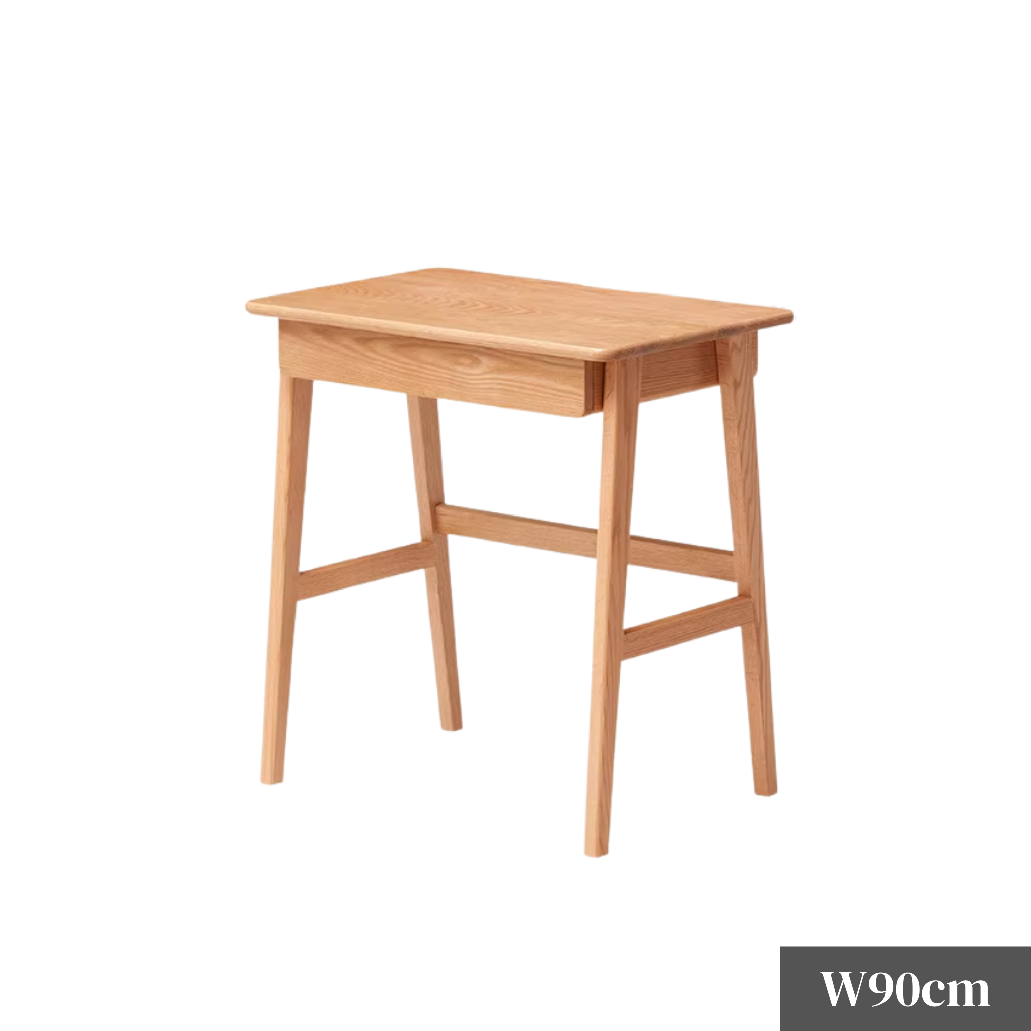 Solidwood Hemura Office Desk with 1 Drawer, Oak, 90cm