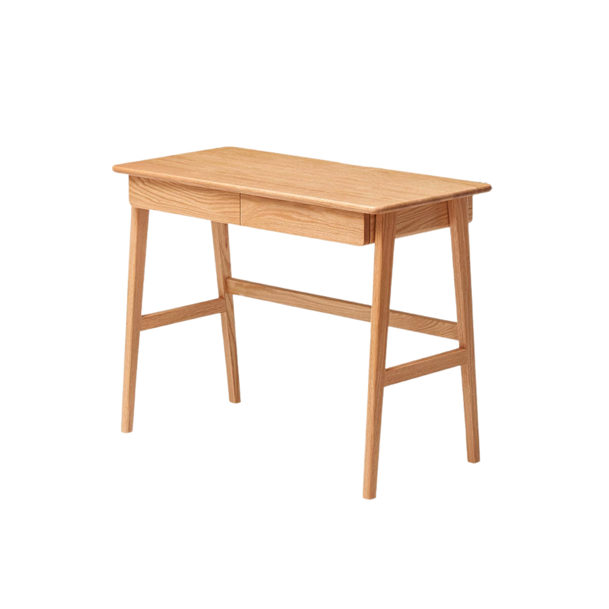 Solidwood Hemura Office Desk with 2 Drawers, Oak, 120cm