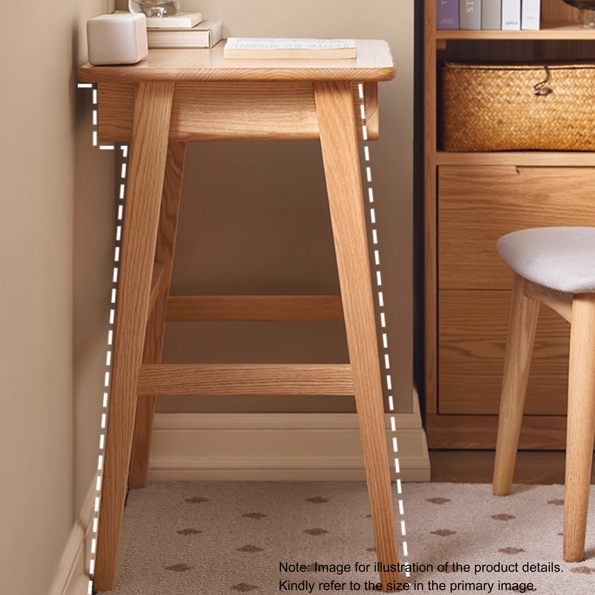 Solidwood Hemura Office Desk with 2 Drawers, Oak, 120cm