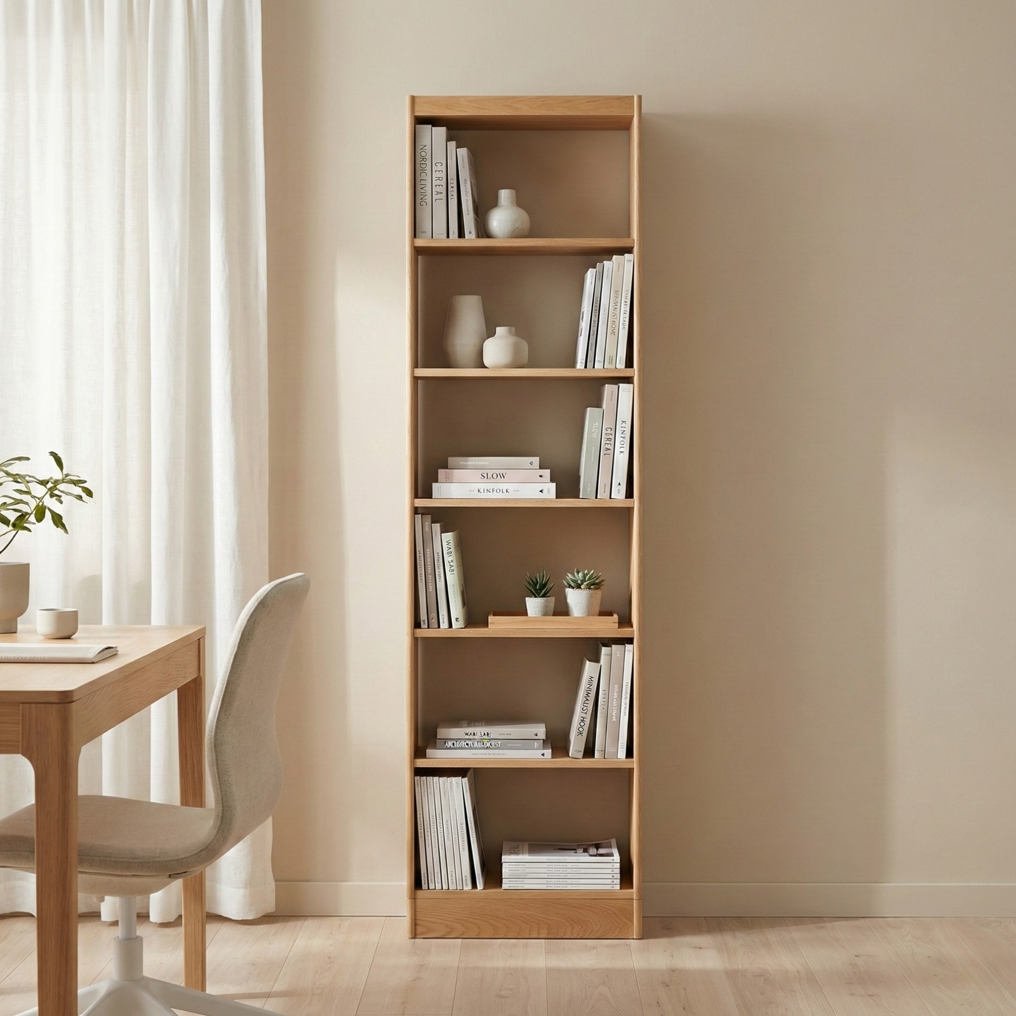 Solidwood Hemura Shelving Unit Module, Oak, W60cm