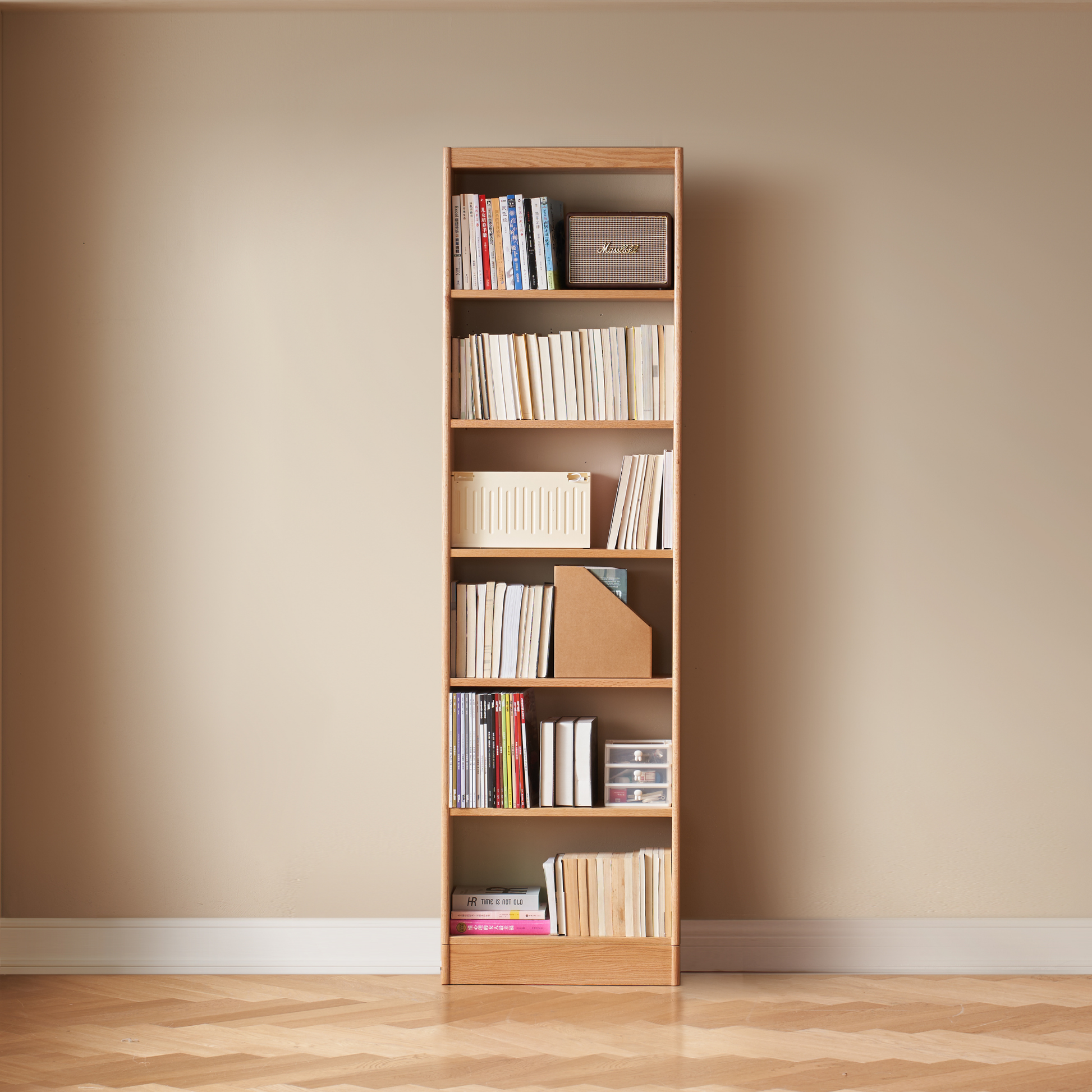 Solidwood Hemura Shelving Unit Module, Oak, W60cm