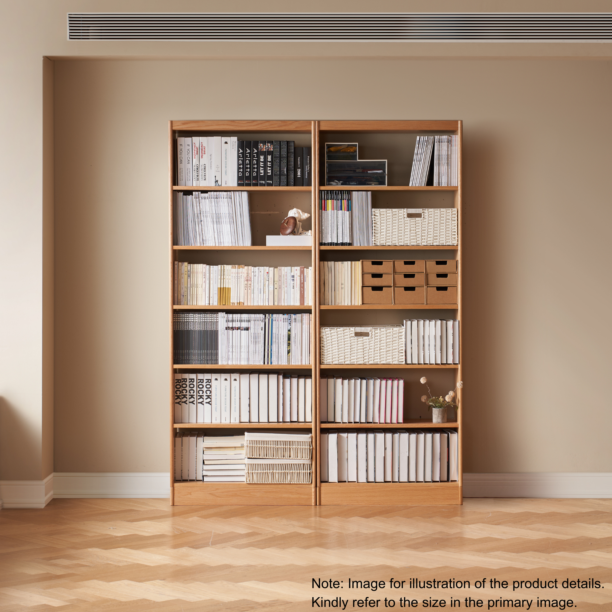 Solidwood Hemura Shelving Unit Module, Oak, 60cm