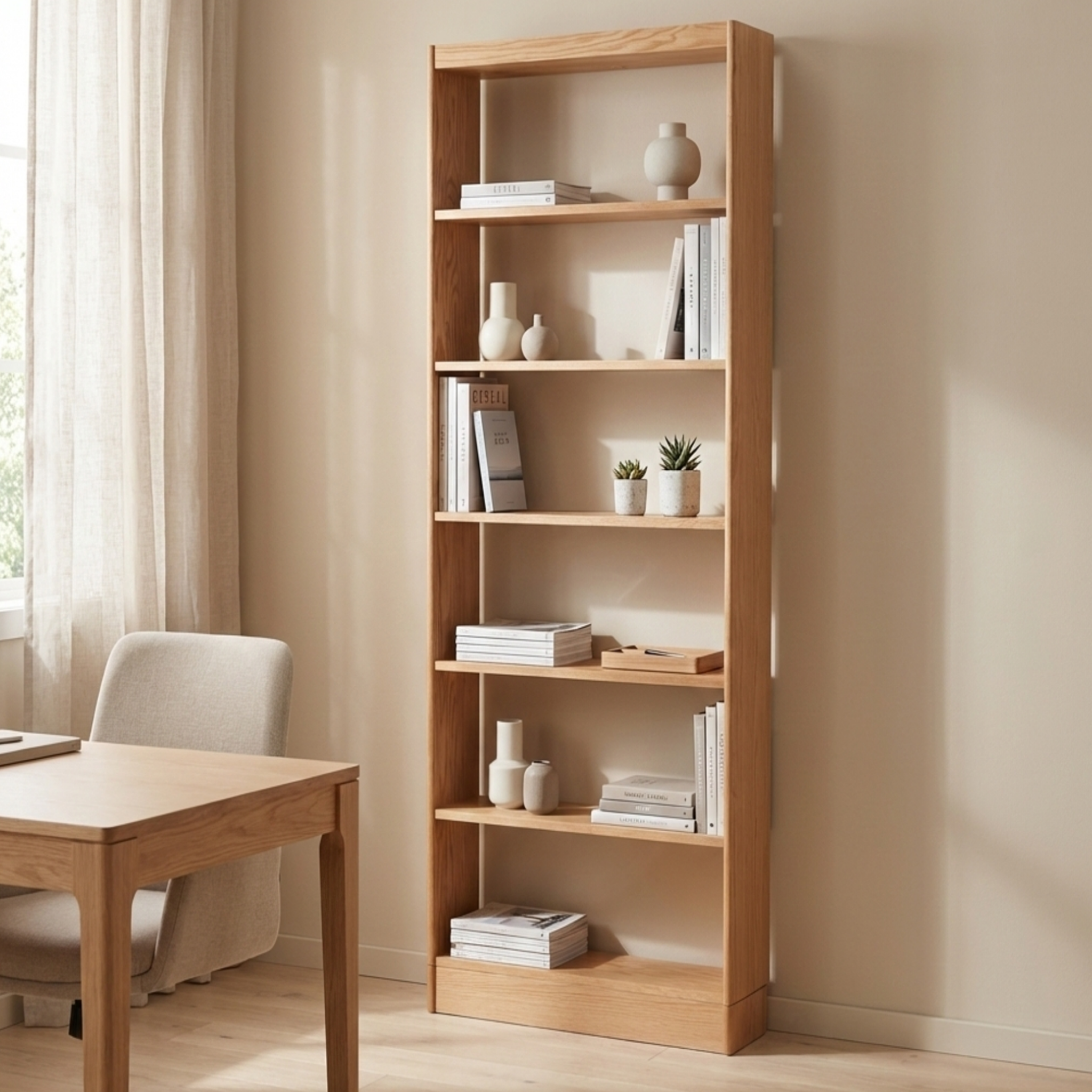Solidwood Hemura Shelving Unit Module, Oak, W80cm