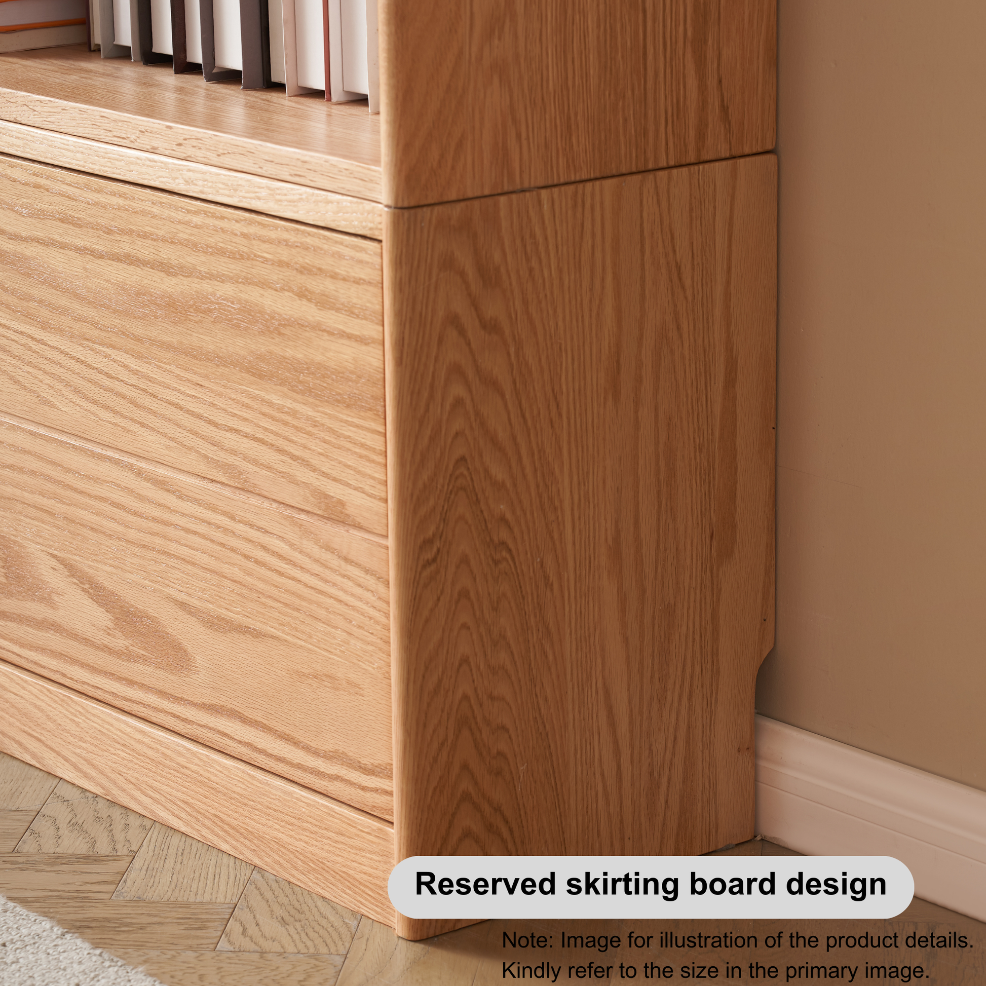 Solidwood Hemura Shelving Unit Module, Oak, W80cm