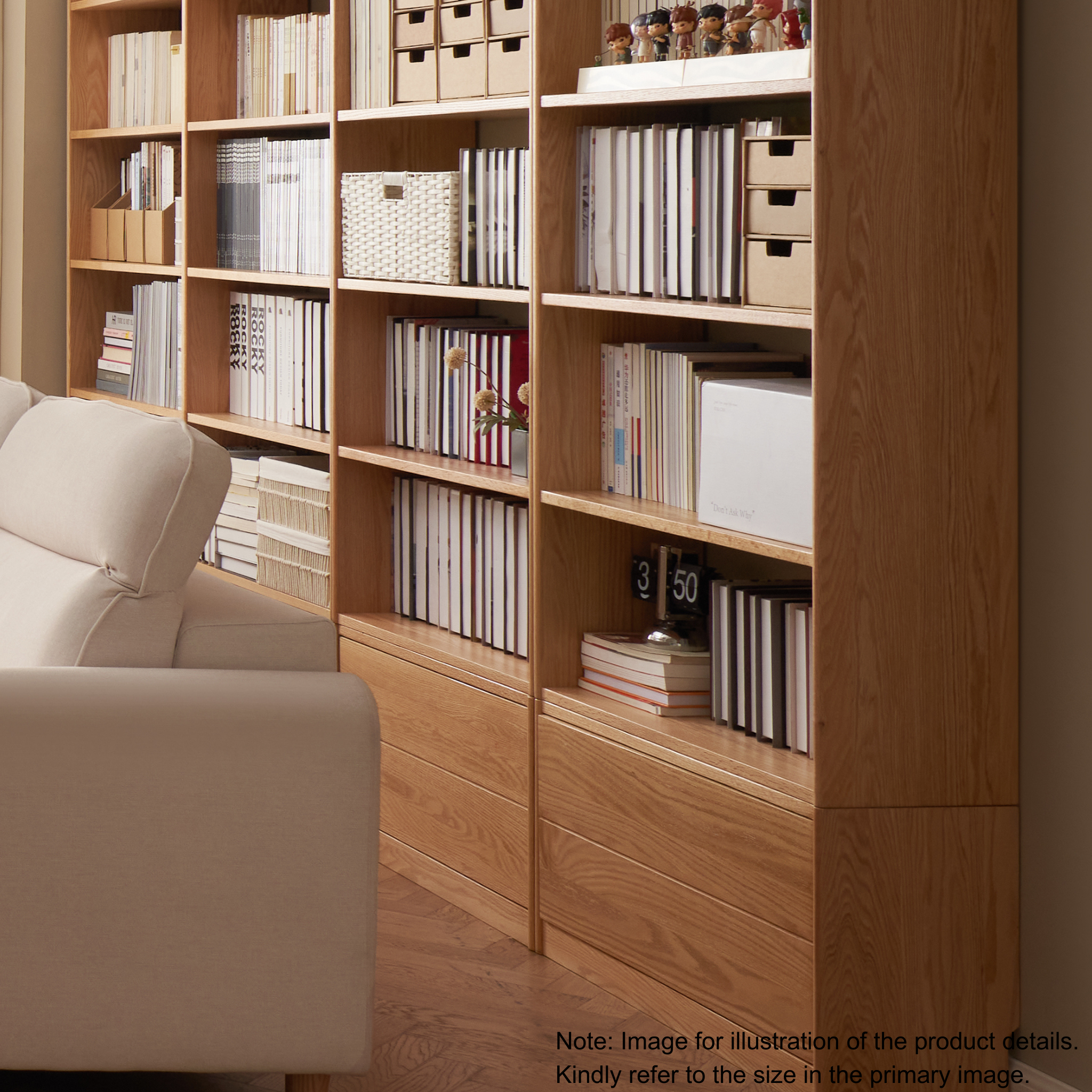 Solidwood Hemura Shelving Unit Module, Oak, W80cm