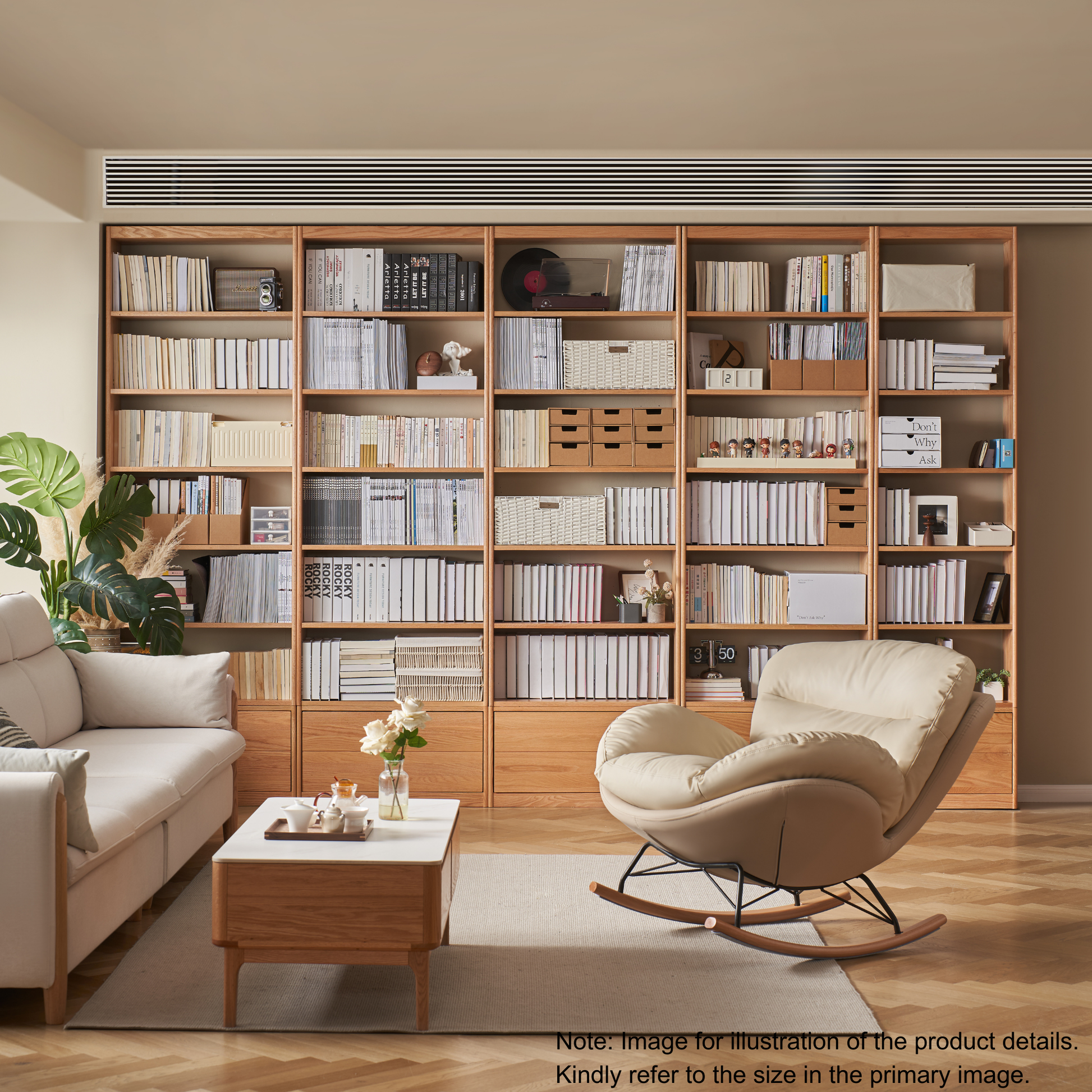 Solidwood Hemura Shelving Unit Module, Oak, W80cm