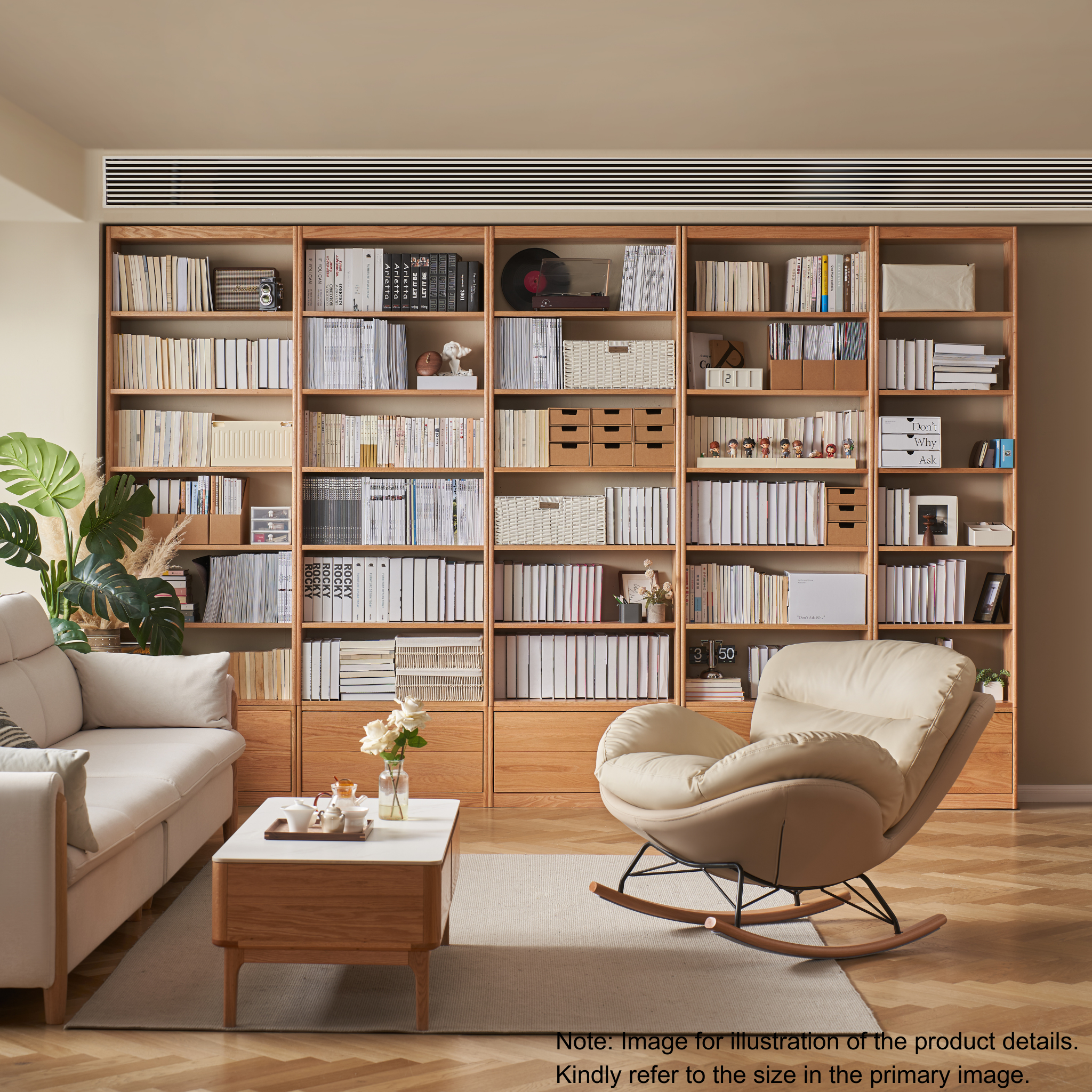 Solidwood Hemura Shelving Unit Module, Oak, W80cm