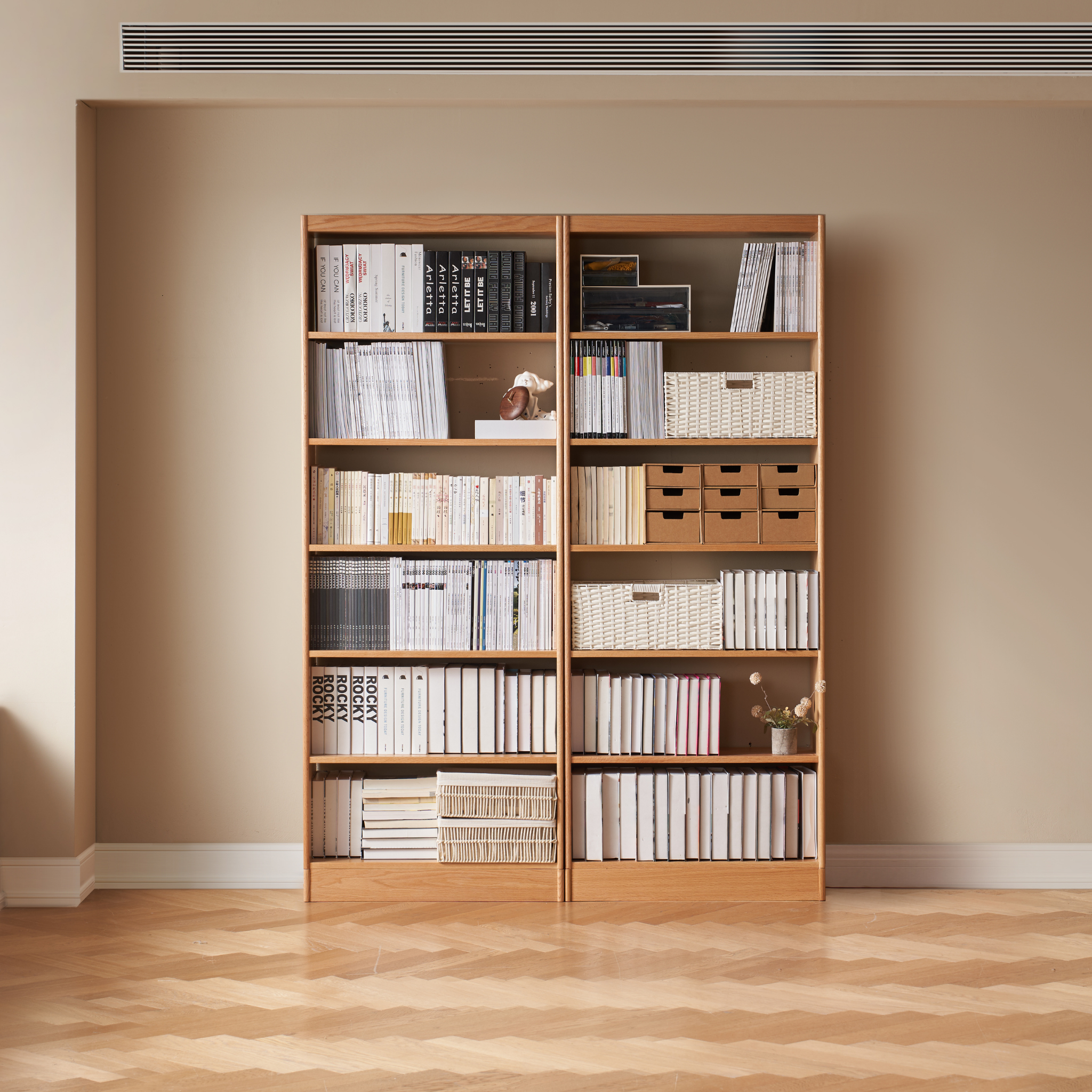 Solidwood Hemura Shelving Unit Module, Oak, W80cm