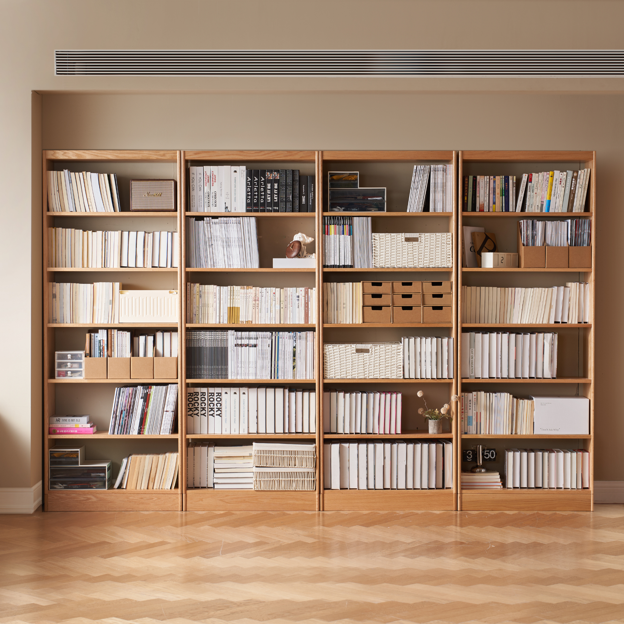 Solidwood Hemura Shelving Unit Module, Oak, W80cm