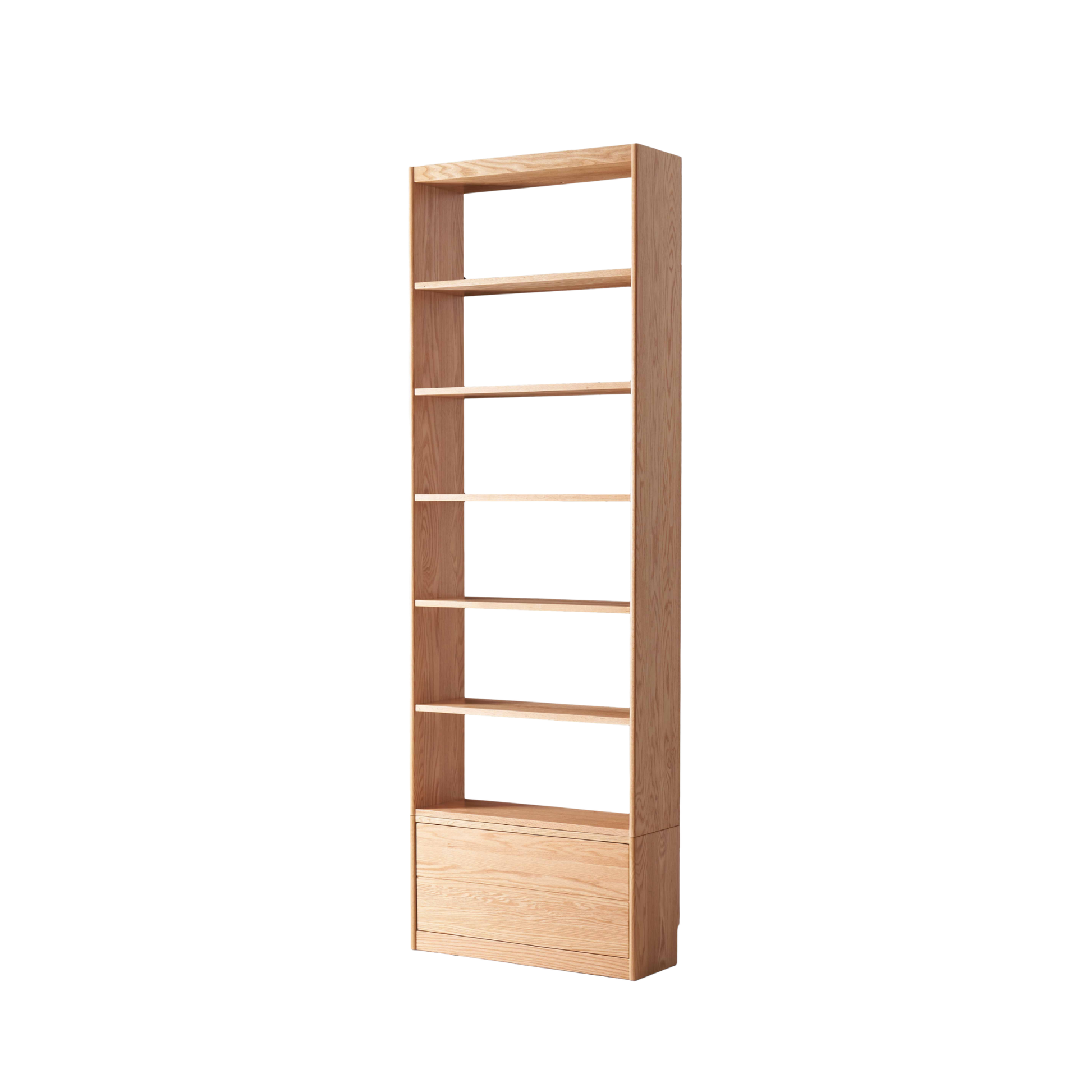 Solidwood Hemura Shelving Unit Module with 1 Drawer, Oak, 80cm