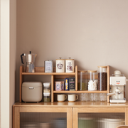 Solidwood Hemura Expandable Desktop Bookshelf, Oak