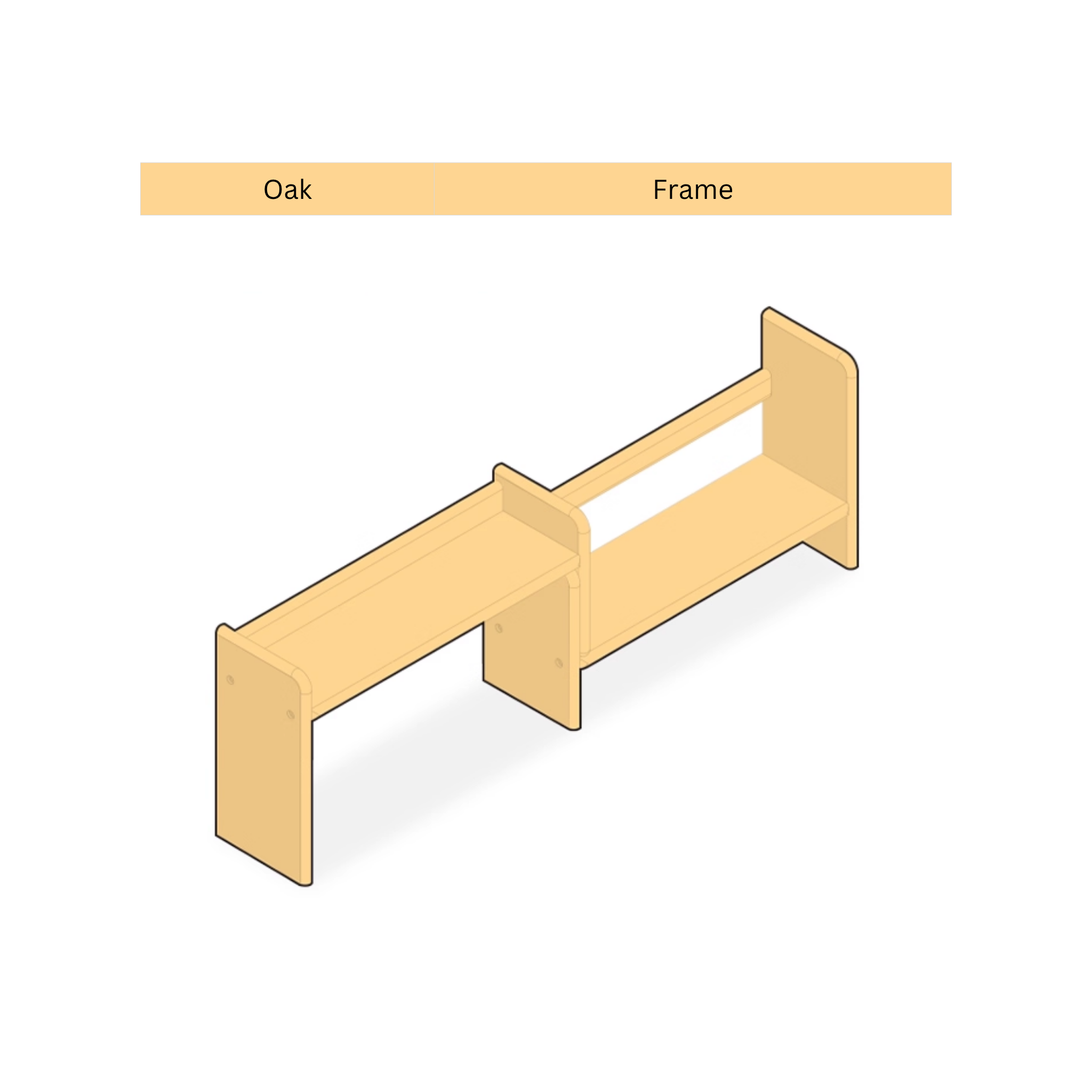 Solidwood Hemura Expandable Desktop Bookshelf, Oak