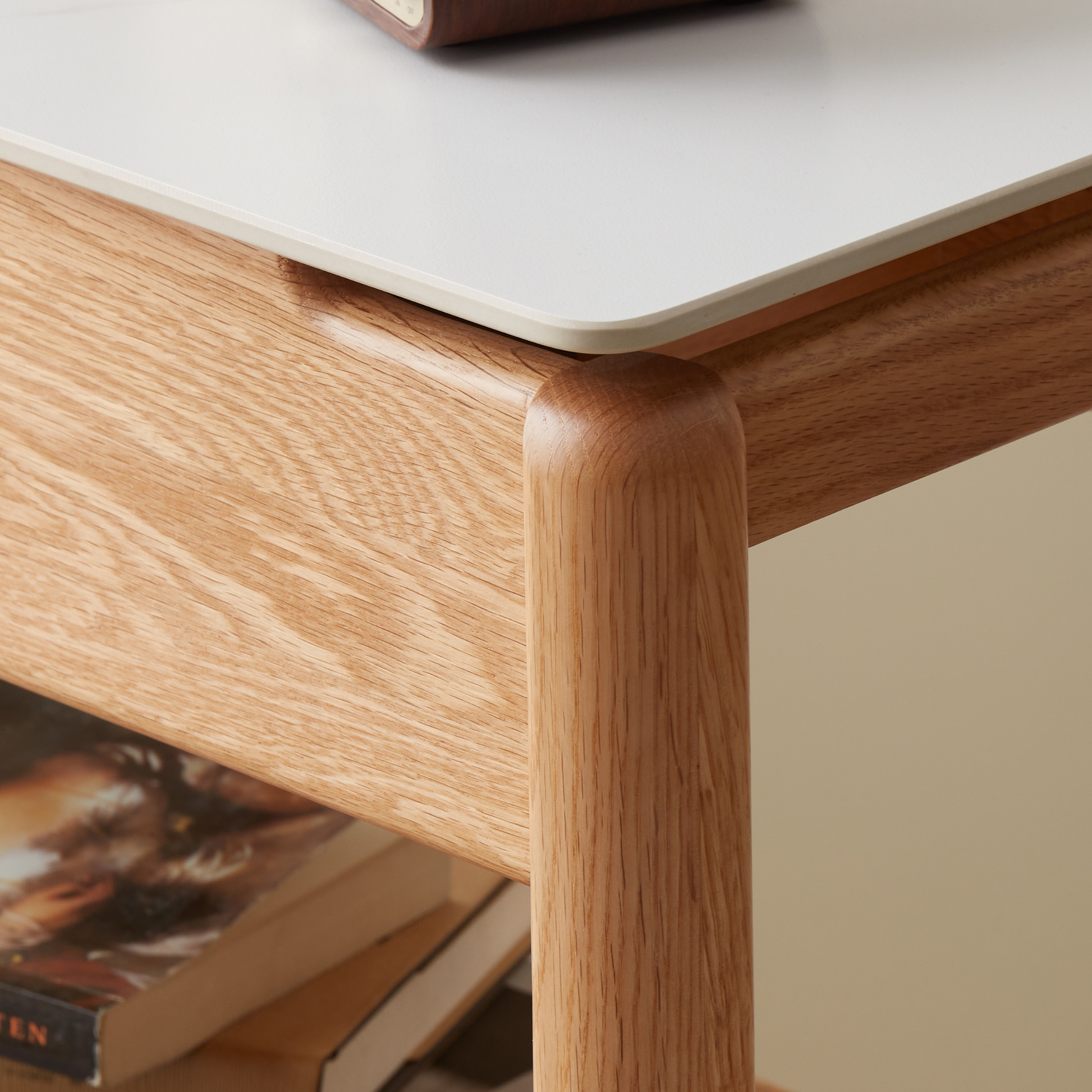 Solidwood Hemura Side Table with Sintered Stone Top