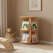 Solidwood Jinova 2-Tier Rotatable Bookshelf