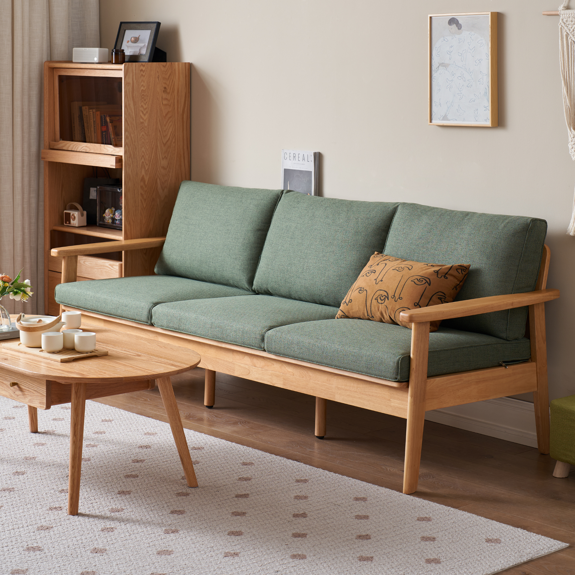 Solidwood Jinova 3-Seater Sofa
