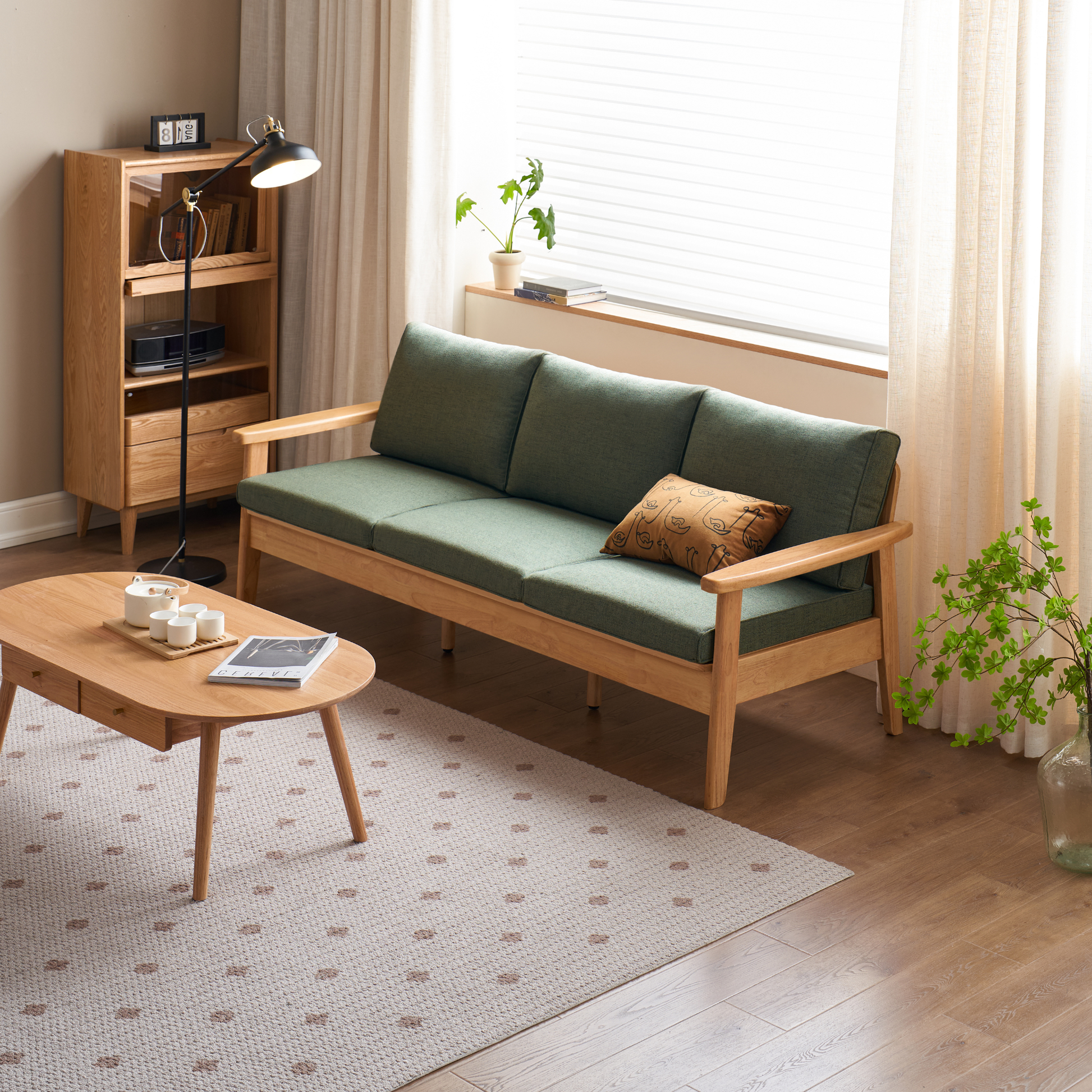 Solidwood Jinova 3-Seater Sofa