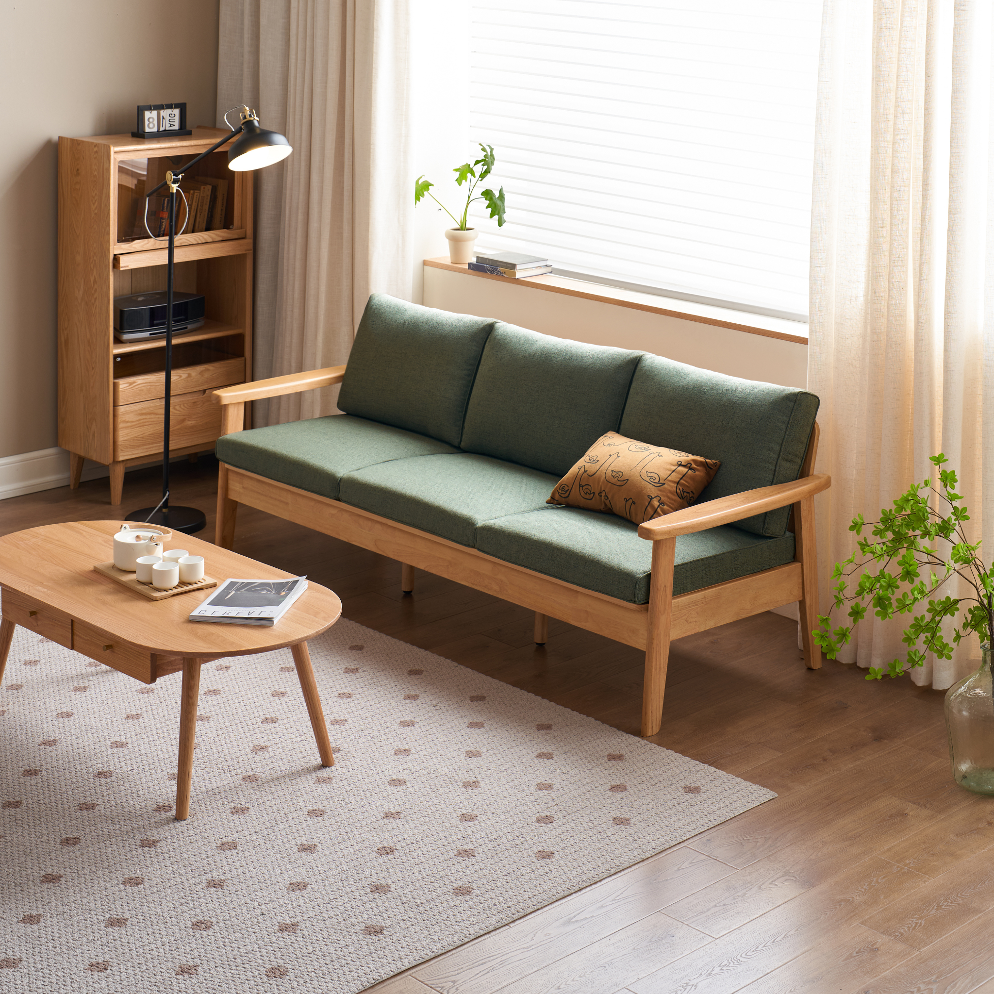 Solidwood Jinova 3-Seater Sofa