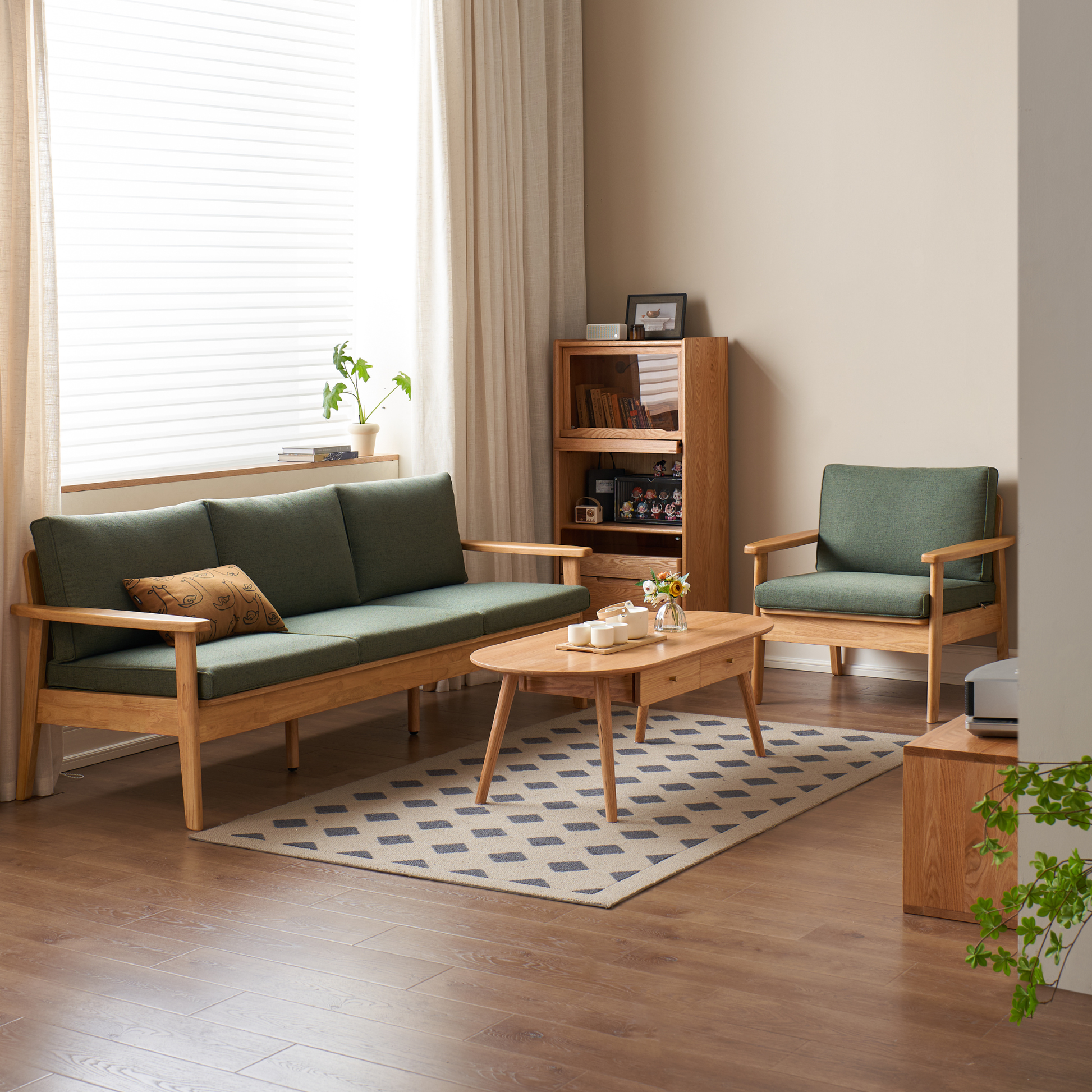 Solidwood Jinova 3-Seater Sofa