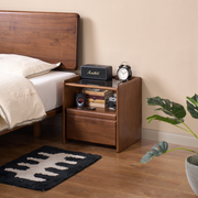 Solidwood Lucca Bedside Table, American Black Walnut