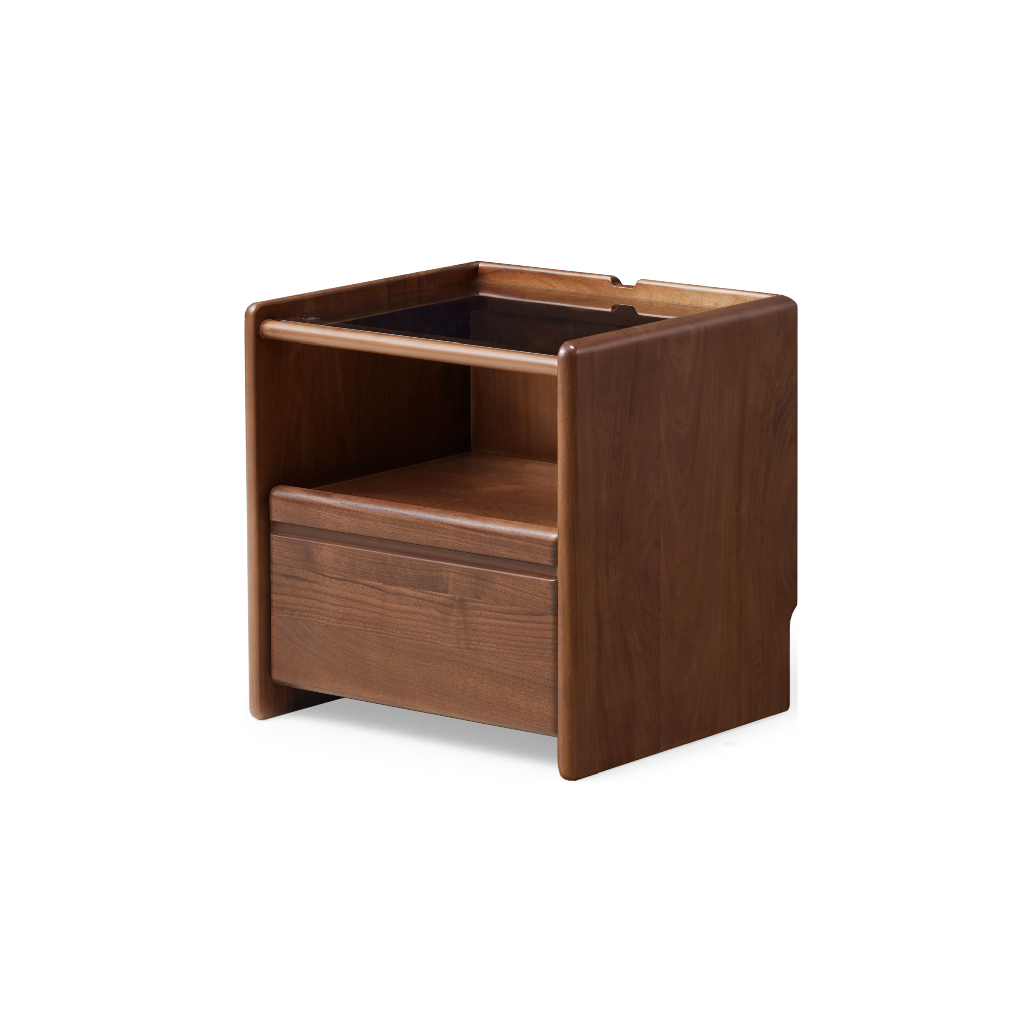 Solidwood Lucca Bedside Table, American Black Walnut