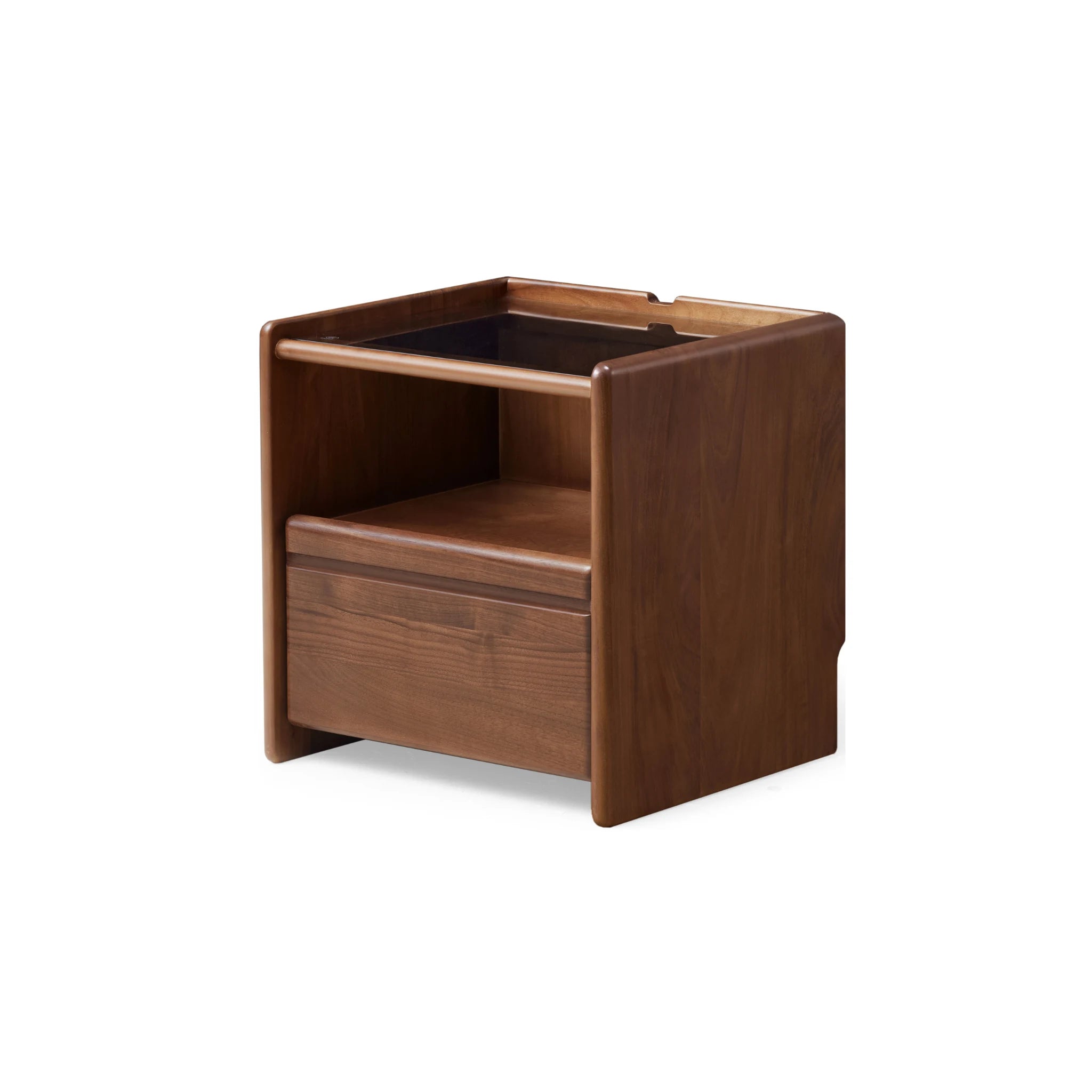 Solidwood Lucca Bedside Table, American Black Walnut