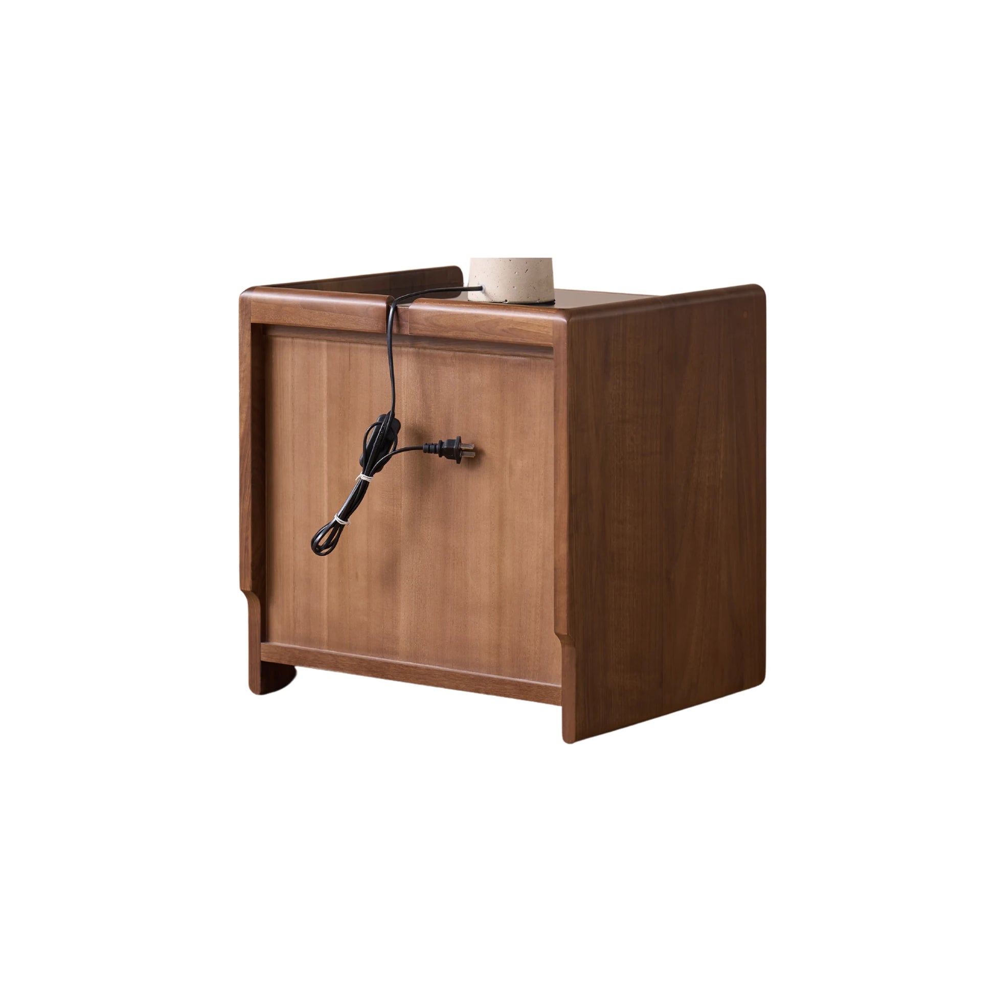 Solidwood Lucca Bedside Table, American Black Walnut
