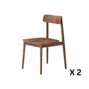 Solidwood Lucca Dining Chair, American Black Walnut, Set of 2
