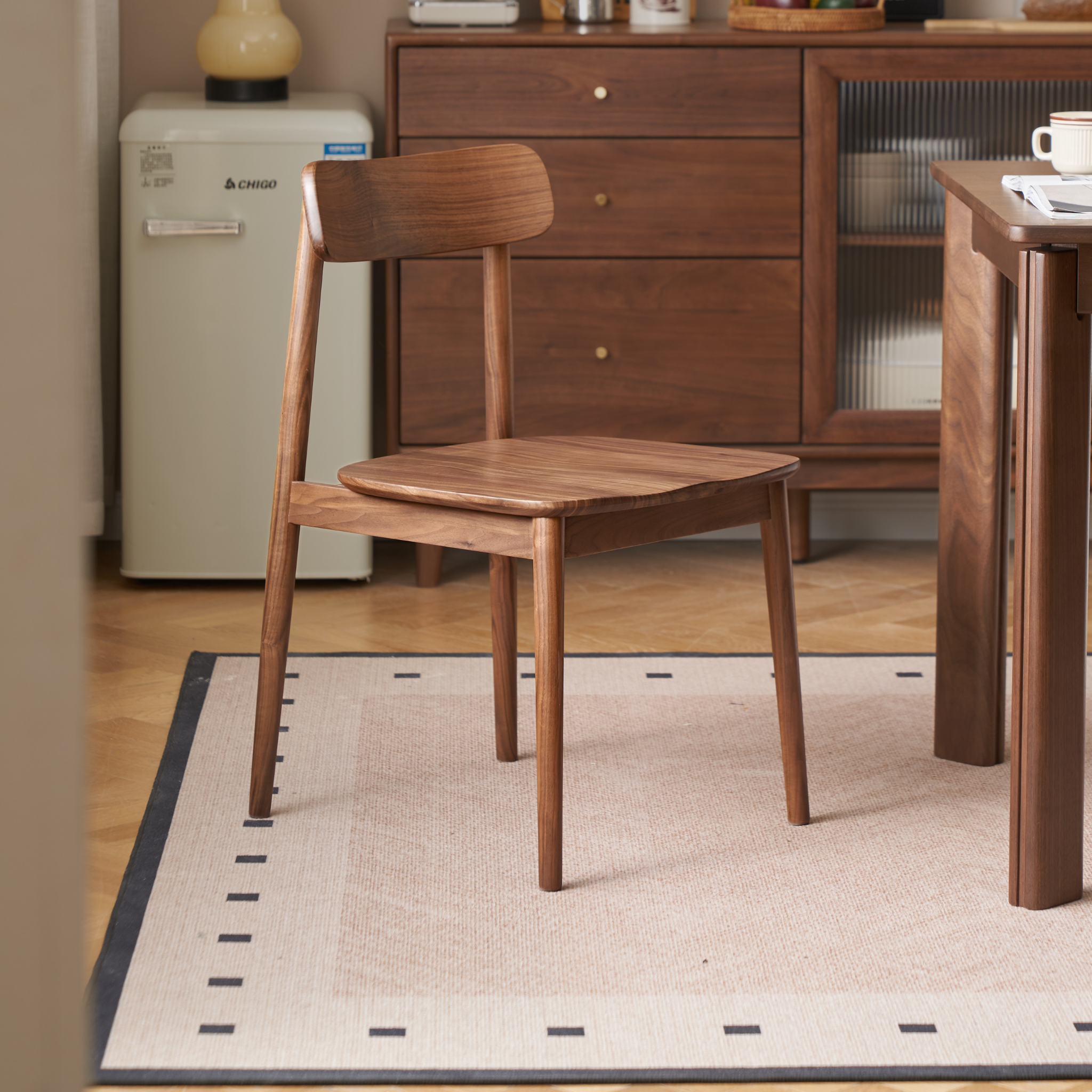 Solidwood Lucca Dining Chair, American Black Walnut, Set of 2