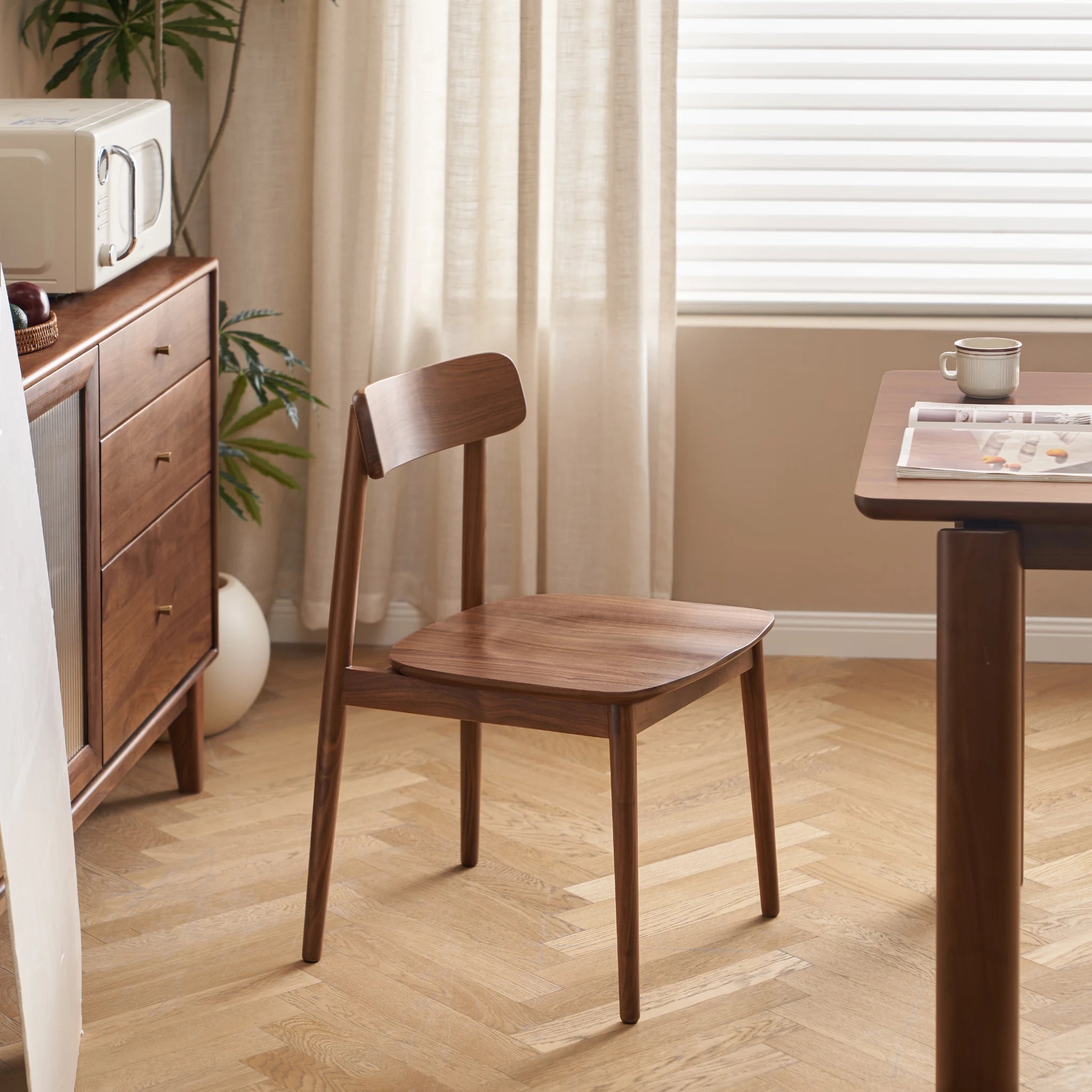 Solidwood Lucca Dining Chair, American Black Walnut, Set of 2