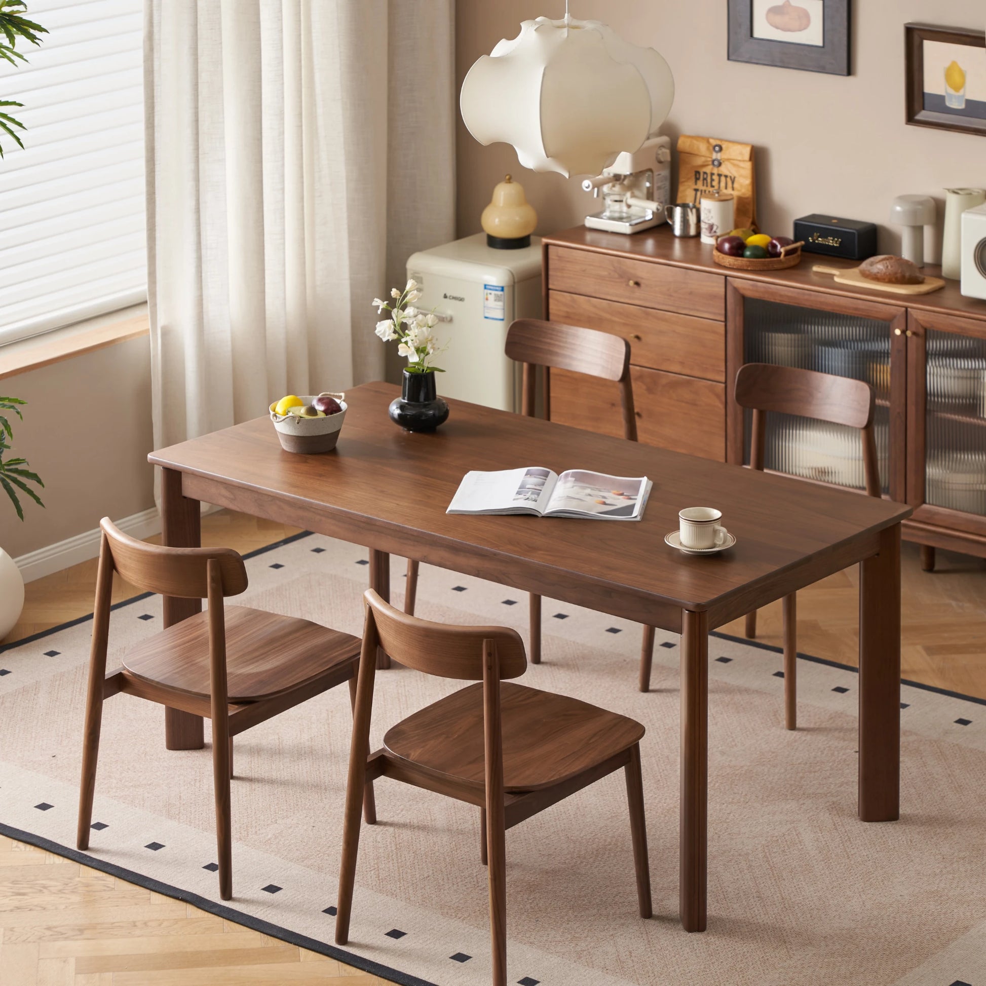 Solidwood Lucca Dining Chair, American Black Walnut, Set of 2