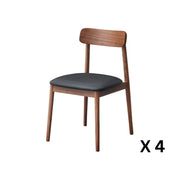 Solidwood Lucca Dining Chair with Seat Cushion, American Black Walnut, Set of 4